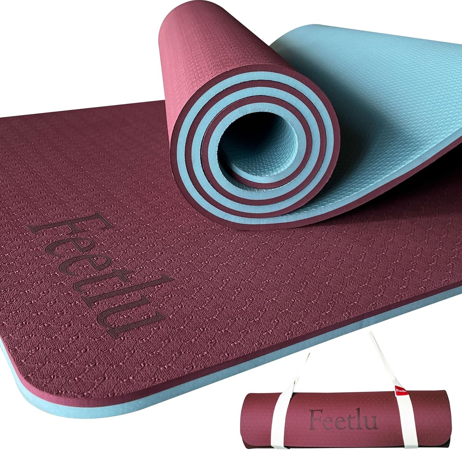 Extra Thick Exercise Yoga Mat W/ Strap 2/5 Inch 10MM Non-Slip Workout Mat Yoga