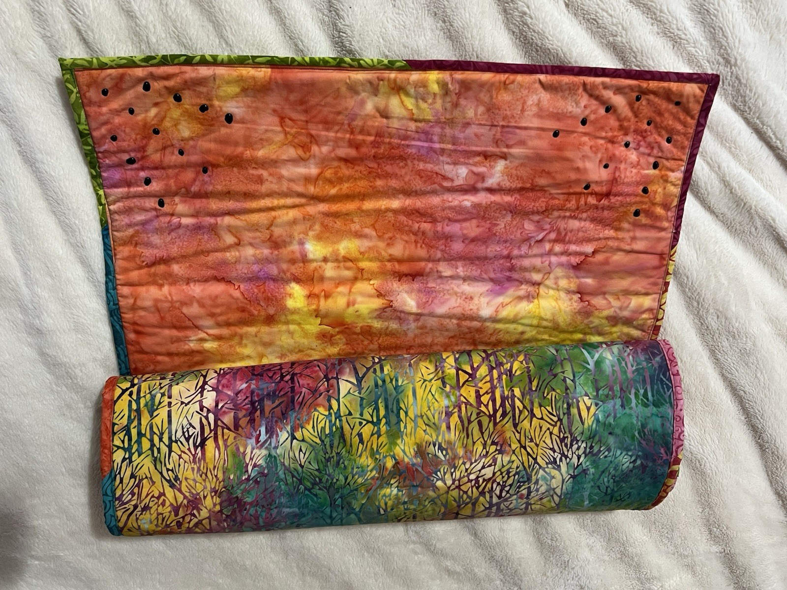 Hand Dyed Batik Fabric Yoga Mat