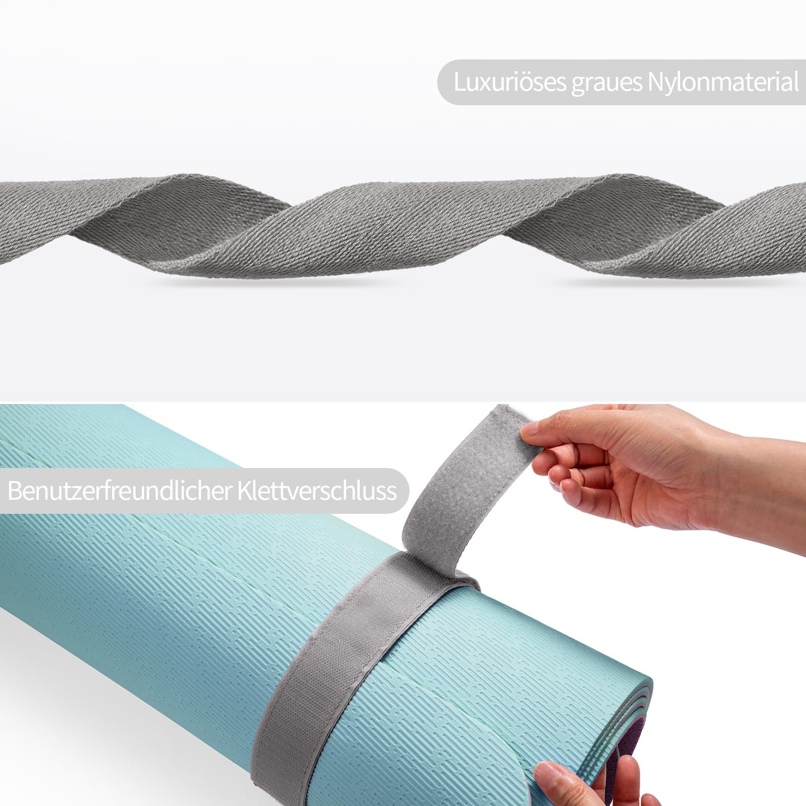 Adjustable Yoga Mat Strap with Hook and Loop, Yoga Mat Holder, for Carrying…