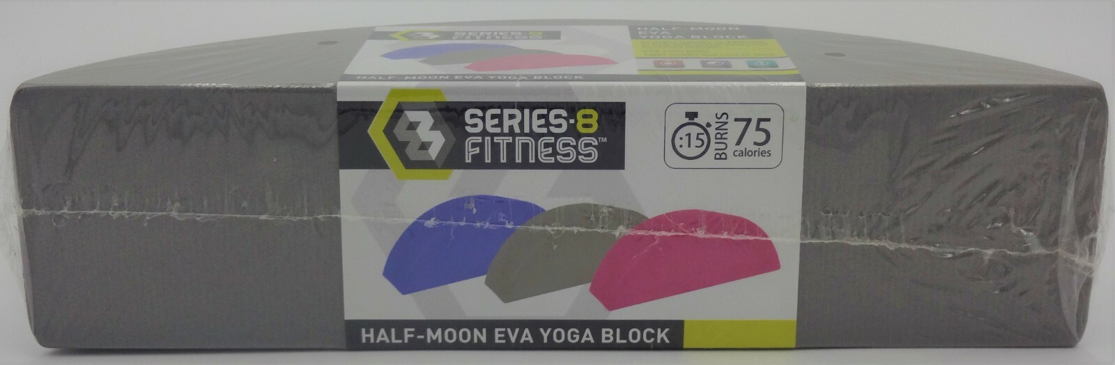 Series 8 Fitness Gray Half-Moon &lsquo;Eva&rsquo; Yoga Block. Set of 3 Relax exercise muscle