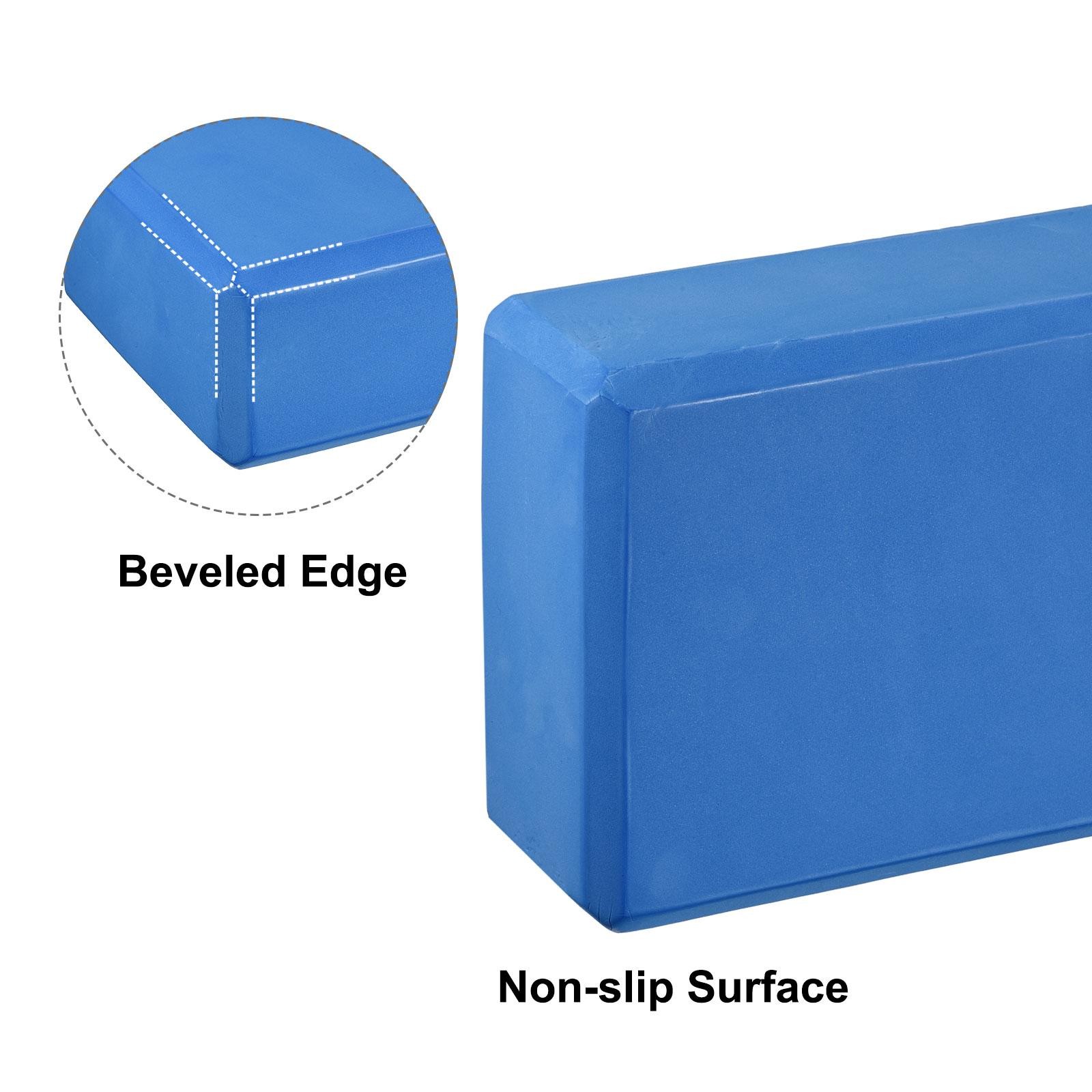 Yoga Block 9x6x3&Prime; Light Weight EVA Foam for Beginners Yogis Pilates Blue