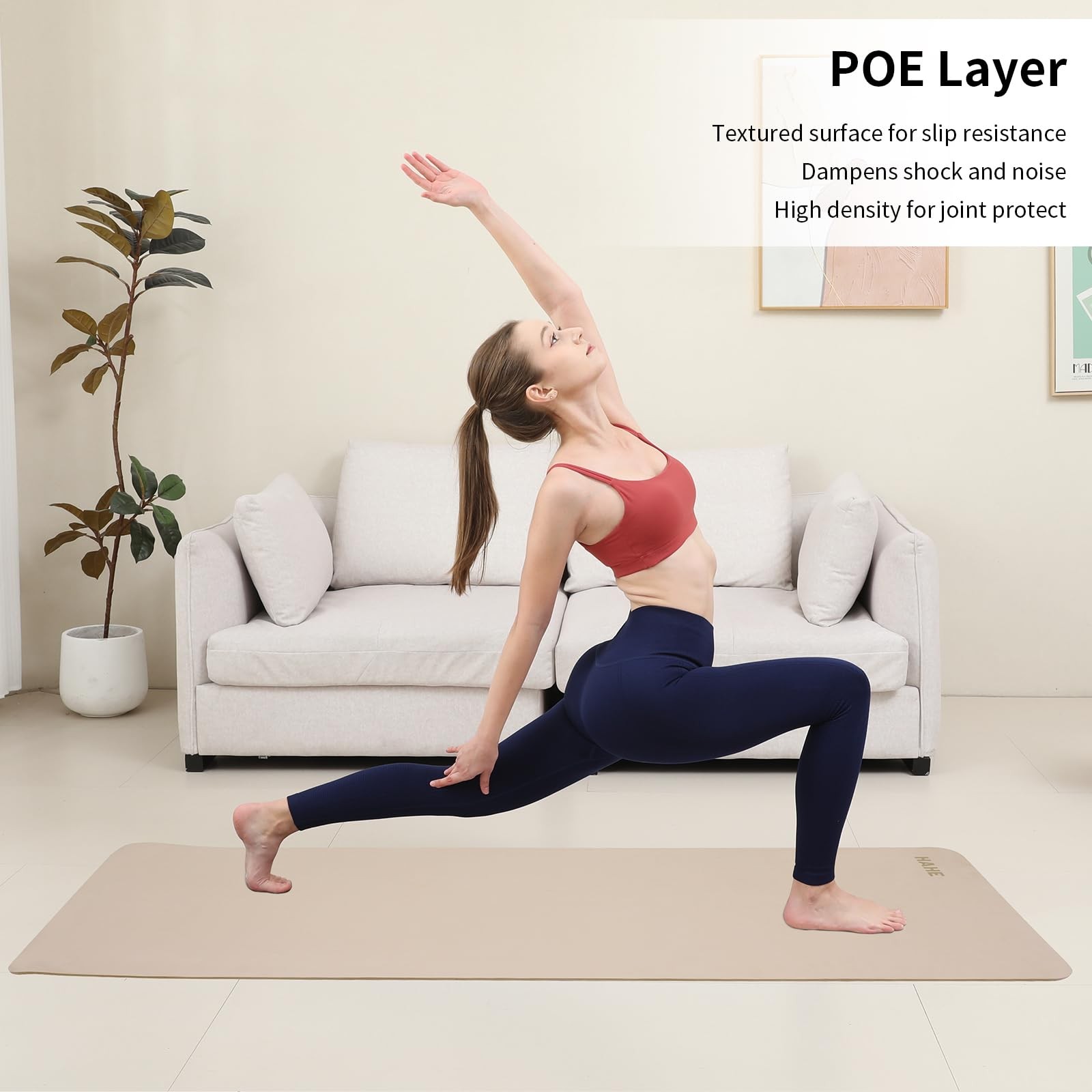 Yoga Mat Thick (8MM,1/3&Prime;), Eco-Friendly POE Non Slip Yoga Mat, High Rebound &…