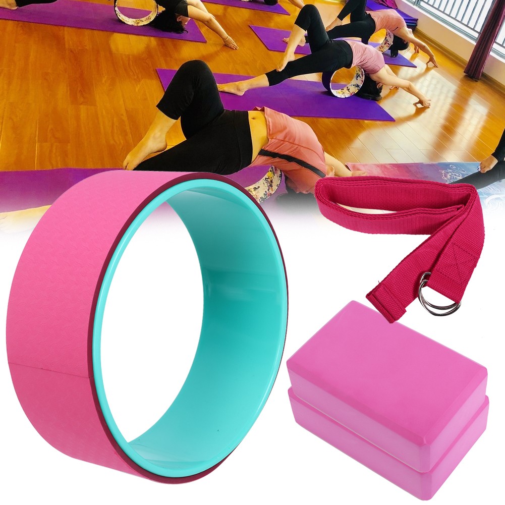 4pcs Yoga Wheel For Back Pain Stretching Fitness Set Easy To Use