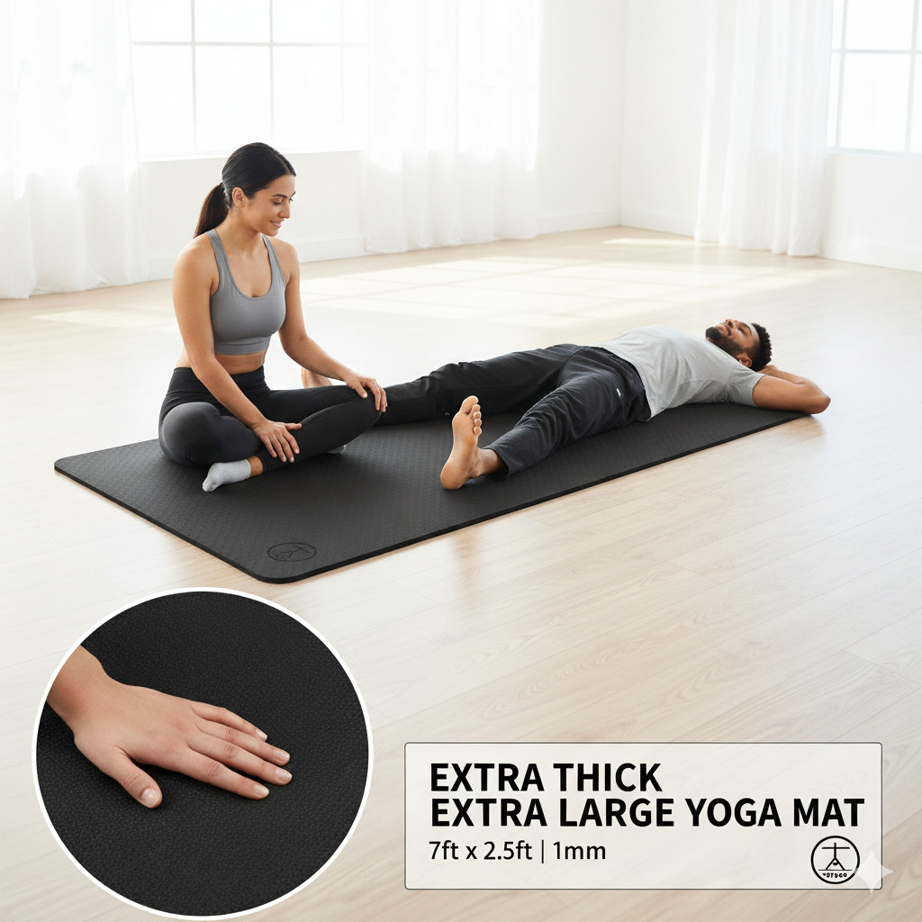 Tatago Large Yoga Mat Thick & Long for Home Workout. 84×30 (1/2 in) Exercise Mat