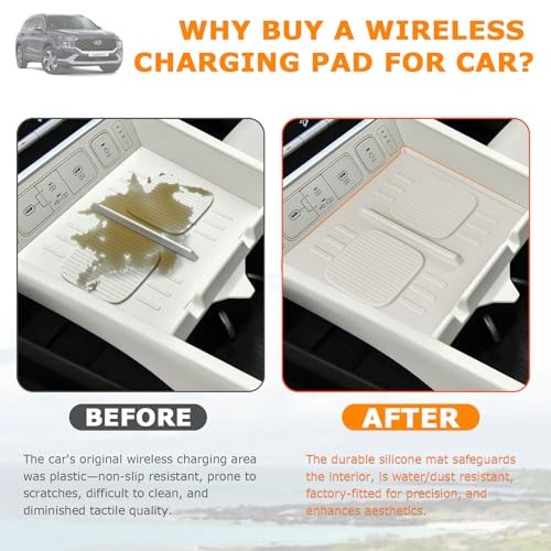 Wireless Charging Protective Pad for 2024 2025 2026 For Santa Fe 24-25 White