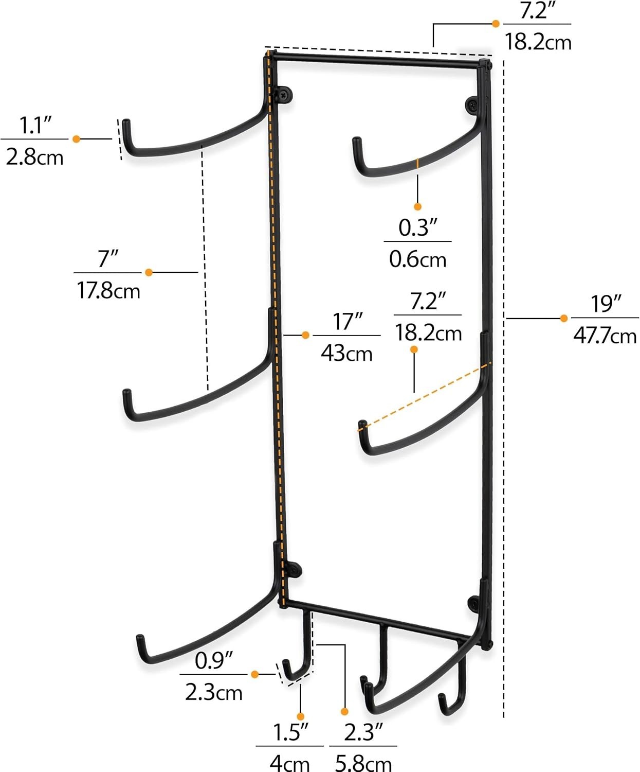 Guru Yoga Mat Wall Storage with Hooks – Elegant Solution for Home Gym Essentials