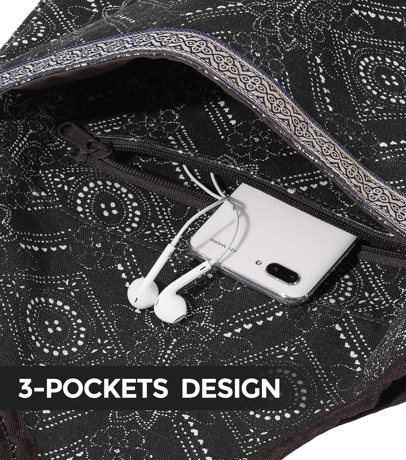 Yoga Mat Bag with Large Side Pocket & Inner Zipper Pocket Yoga Bag for Mat Yo…