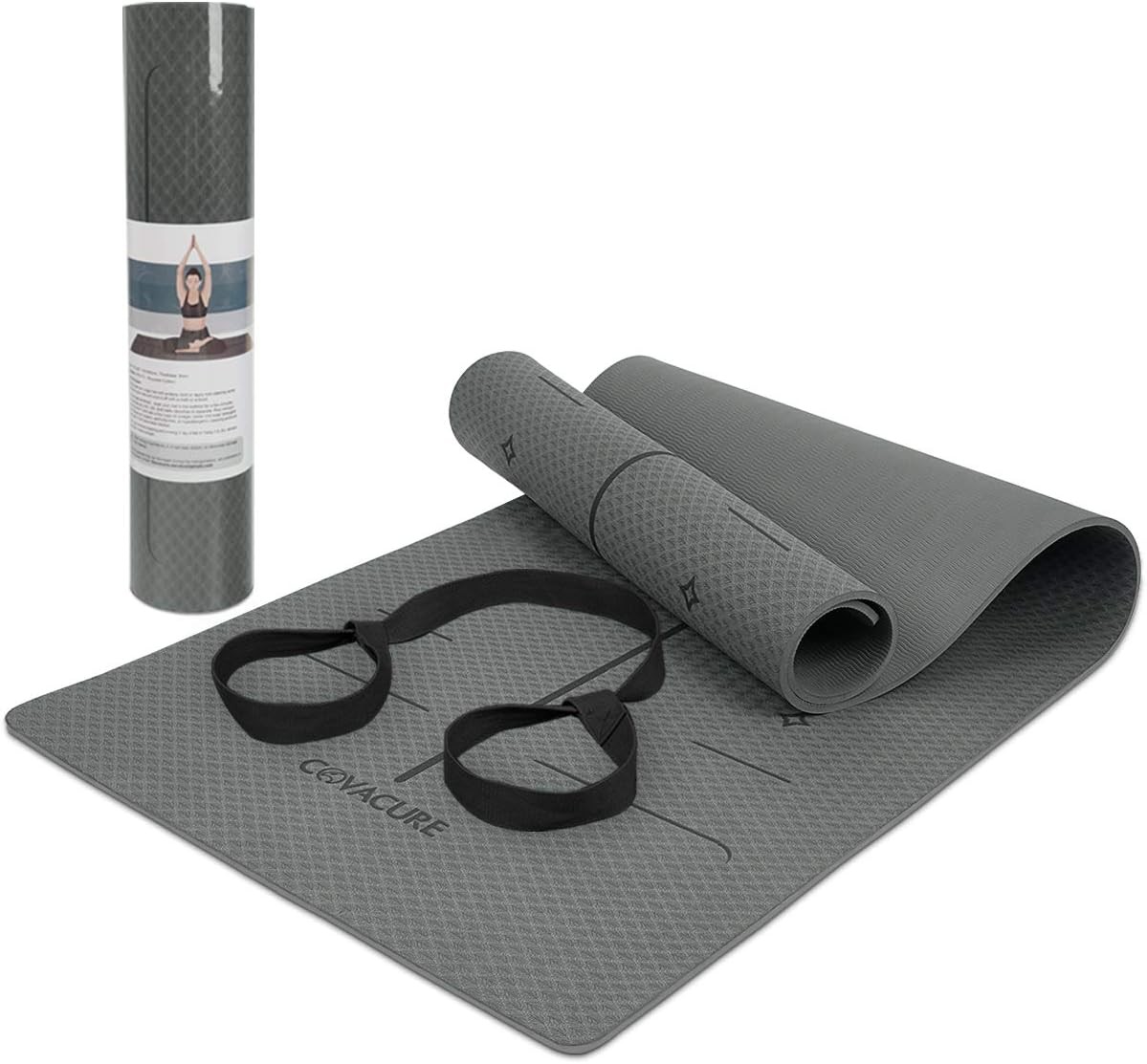 Extra Large Yoga Mat 72&Prime; x 26&Prime; – Non Slip Exercise 8mm Thick Eco Gray
