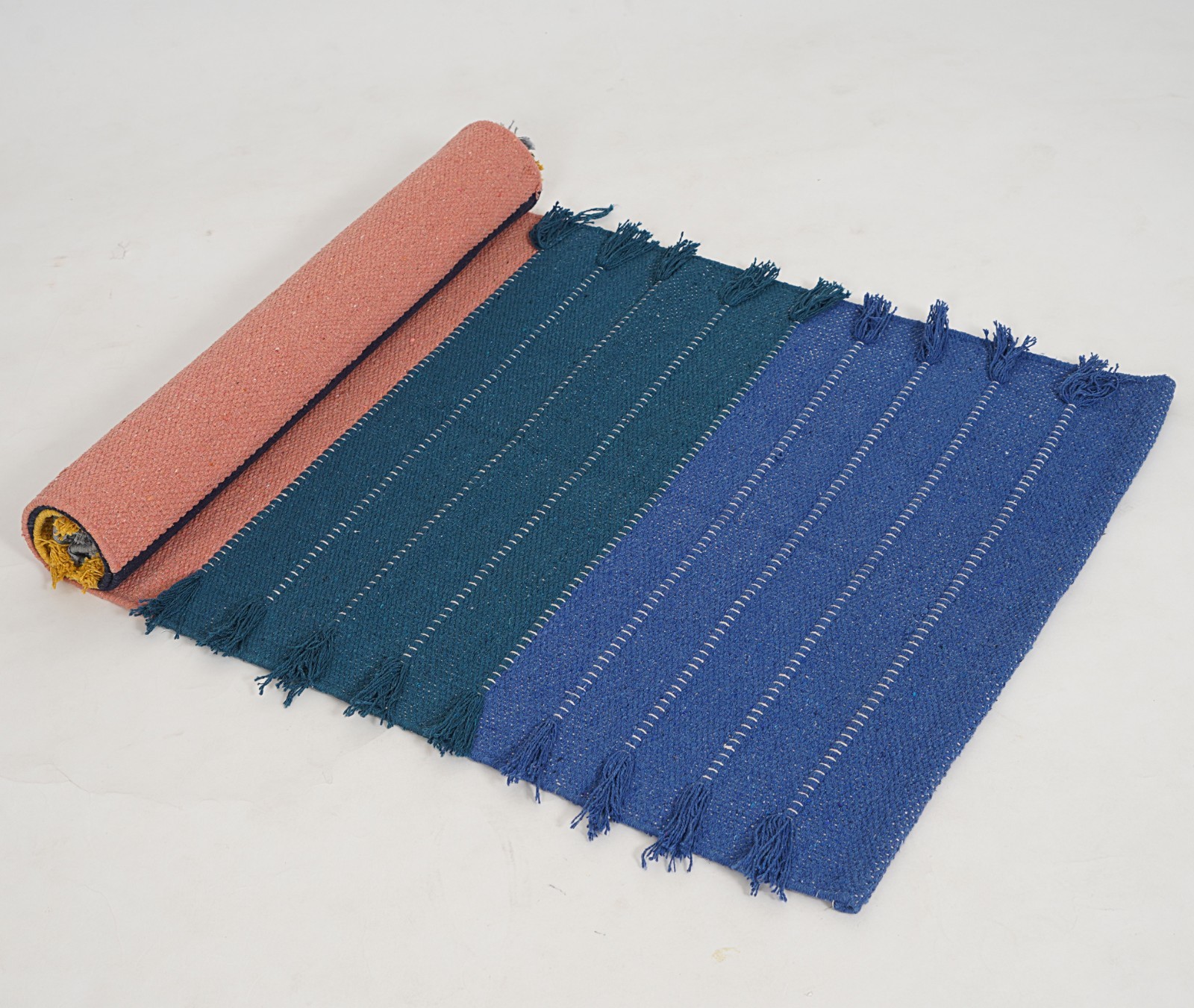 Yoga Mat Thick Non Slip Organic Cotton Exercise Workout Mat Pilates Rug 2×6 FT