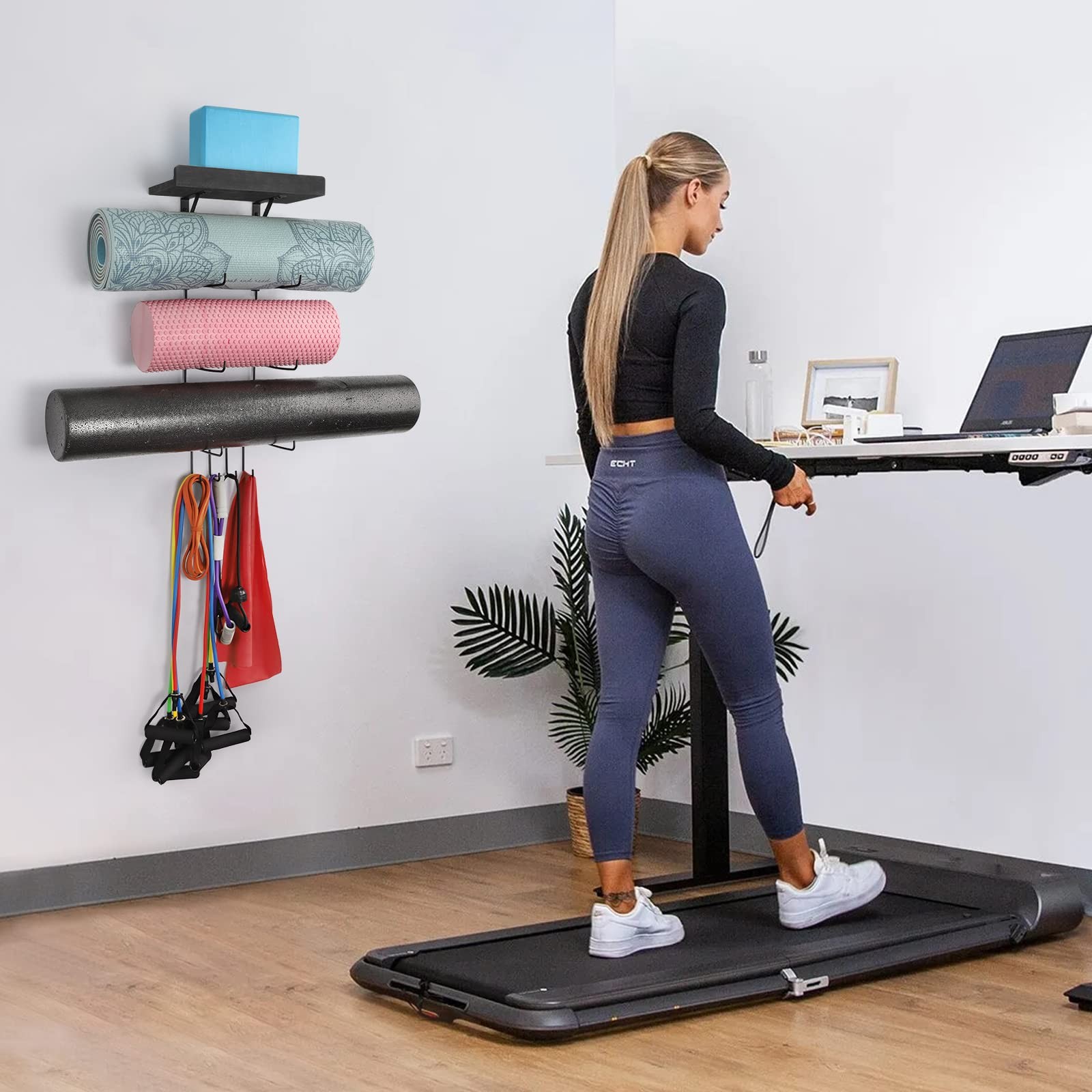 VINAEMO Yoga Mat Holder Accessories Wall Mount Organizer Storage Decor Foam R…