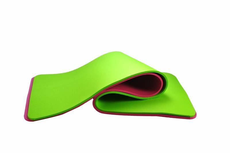 Green All Purpose Exercise Mat Thick Non Slip Gym Yoga Pilates Fitness Bag Strap