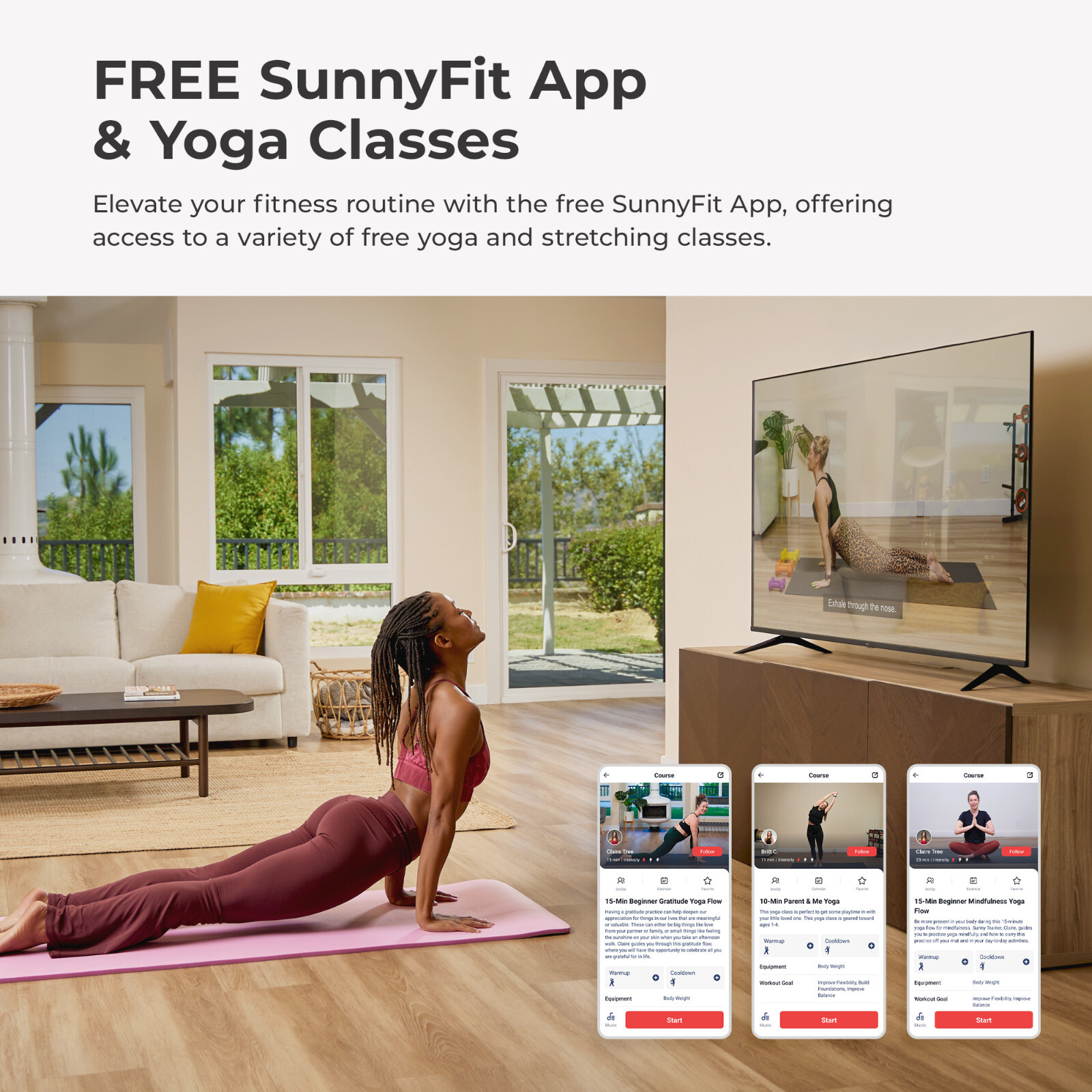 Sunny Health & Fitness Premium 1/2-Inch Extra Thick Yoga Mat – Grey – SF-EM03-GY