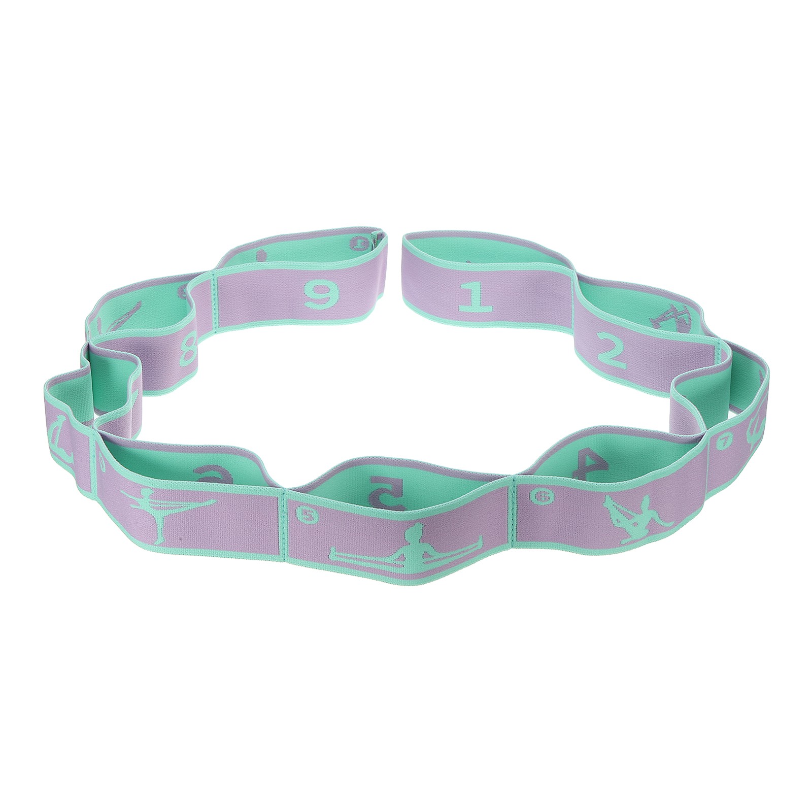 45.3 Inch Exercise Bands Yoga Stretching Strap Latin Elastic Dance Green/Purple