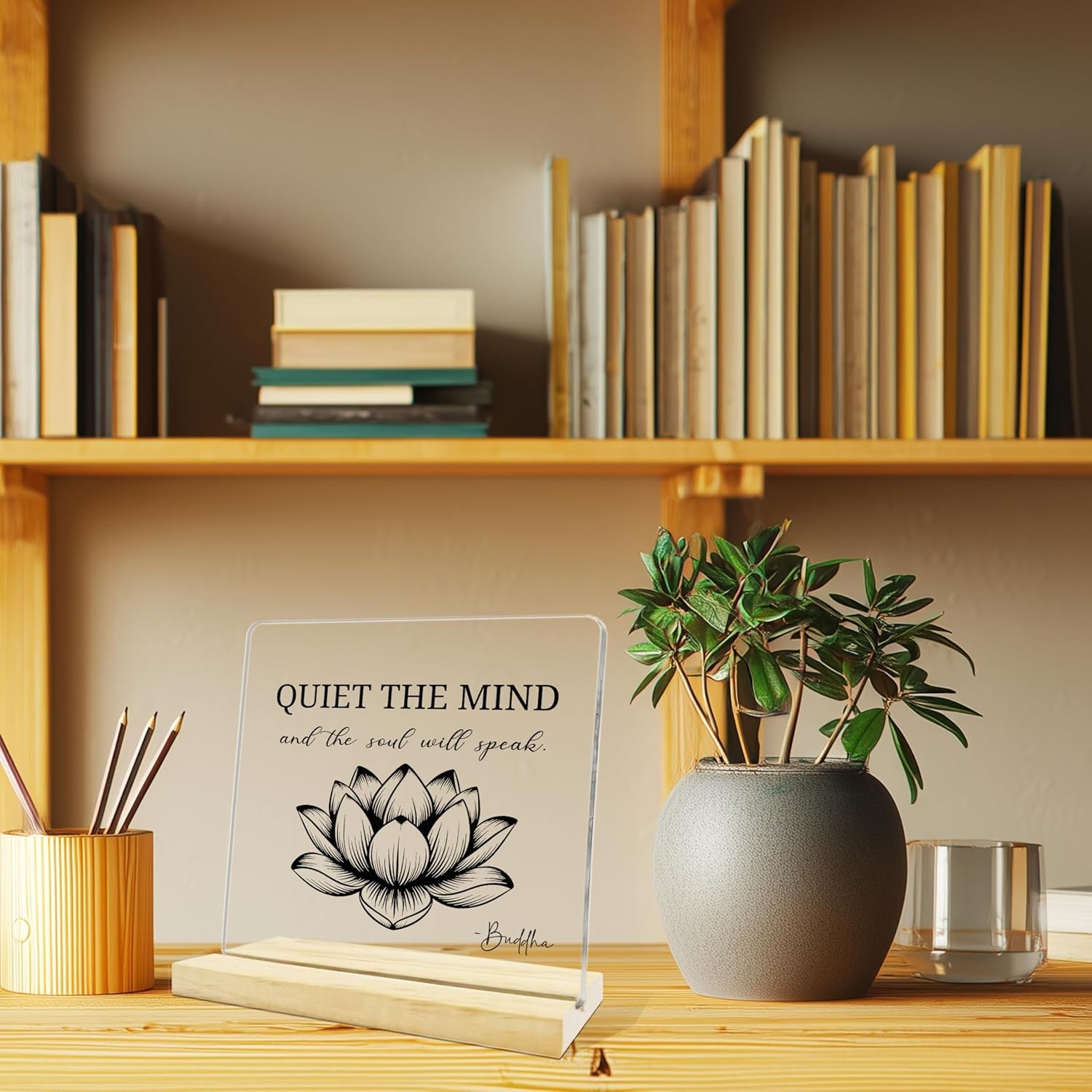 Acrylic Zen Decor 4×4 Inches Inspirational Gift for Meditation Space