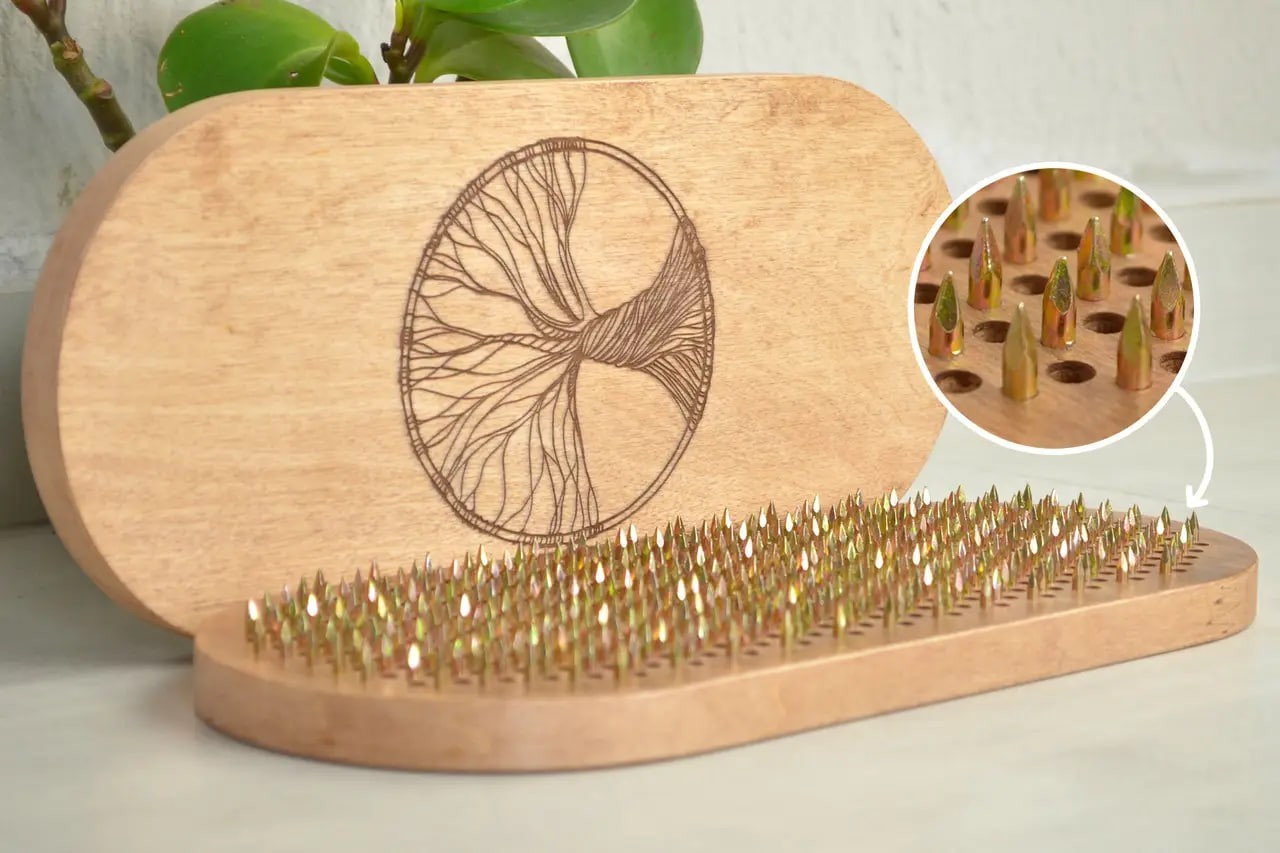 Sadhu Board « Tree of Life » Yellow Galvanized Nails 10 mm/0.4 inch