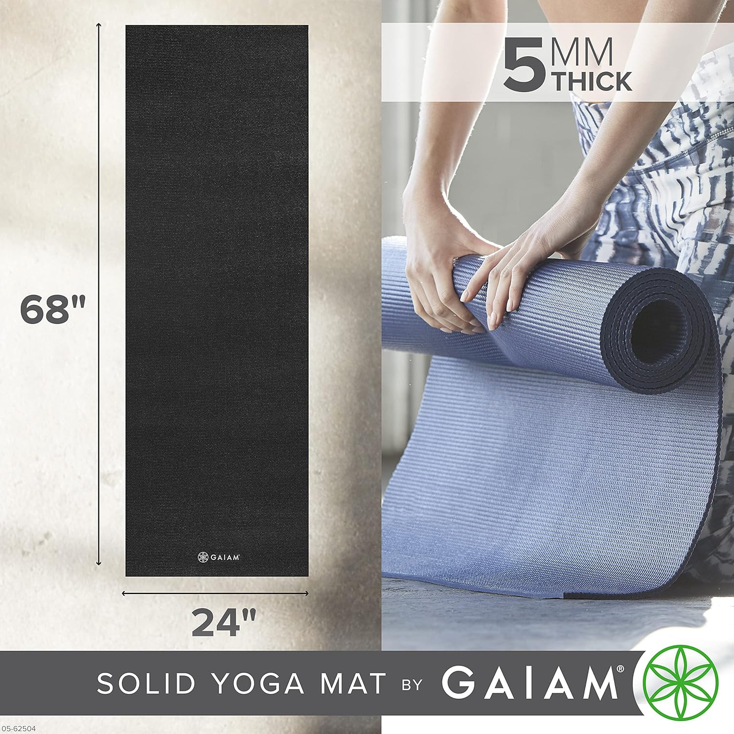 Yoga Mat – Premium 5Mm Solid Thick Non Slip Exercise & Fitness Mat for All Types