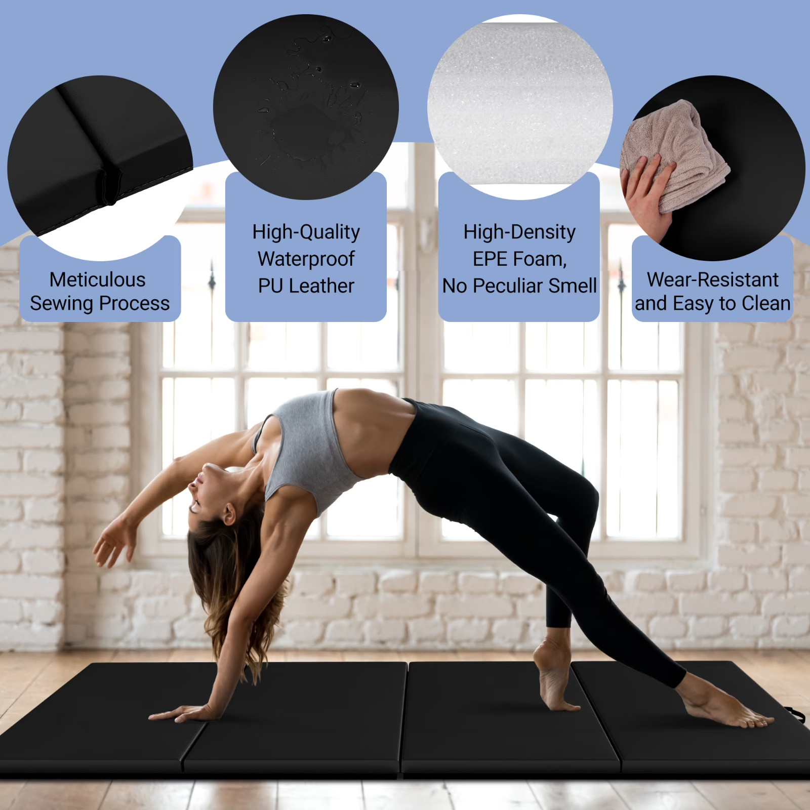 Versatile 4&rsquo;x8&rsquo;x2&Prime; High-Density Gym Mats – Extra Thick, Anti-Tear, Easy-Clean, F