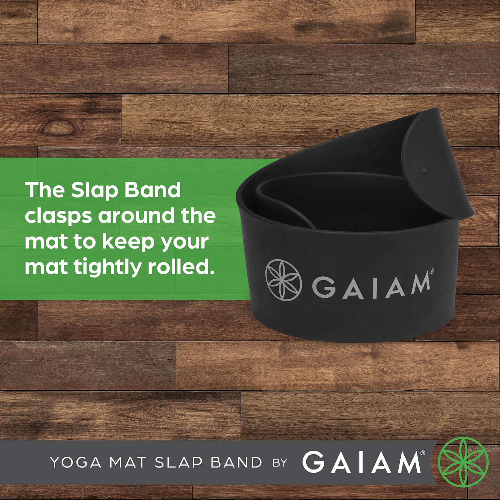 Gaiam Yoga Mat Strap Slap Band – Keeps Your Mat Tightly Rolled and Secure with