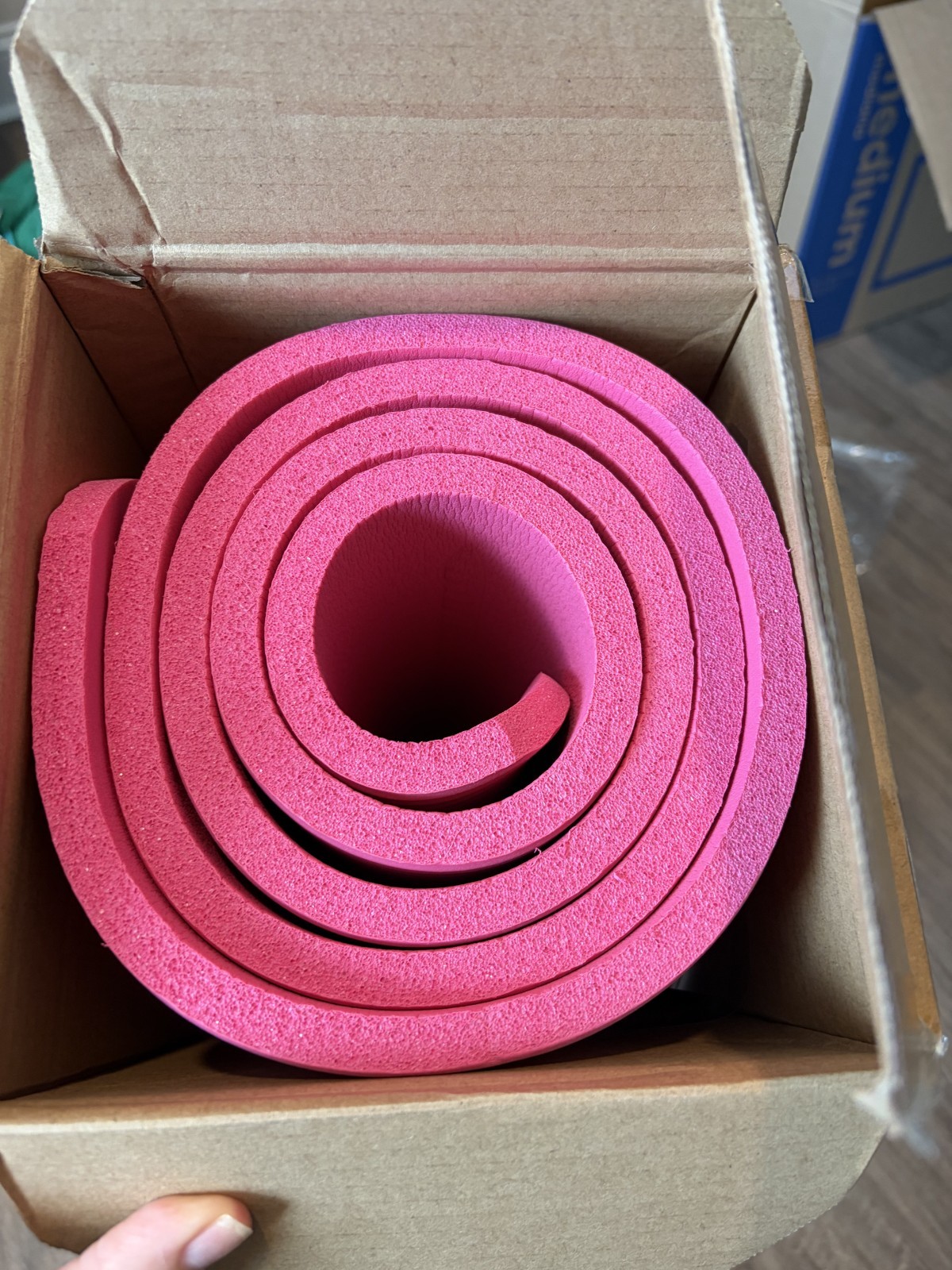 Amazon Basics Pink Extra Thick Exercise Yoga Mat with Carrying Strap 74&Prime;L X 24&Prime;W