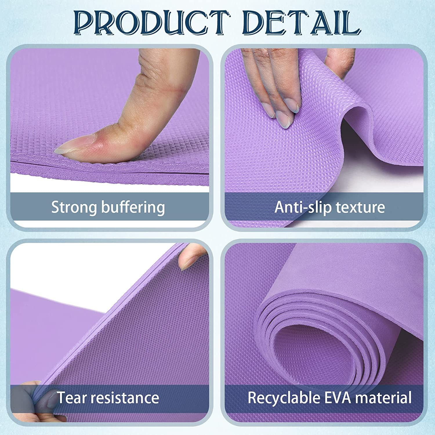 10 Pack Yoga Mats Bulk, 68&Prime; x 24&Prime; x 4mm Thick for Kids Multicolor