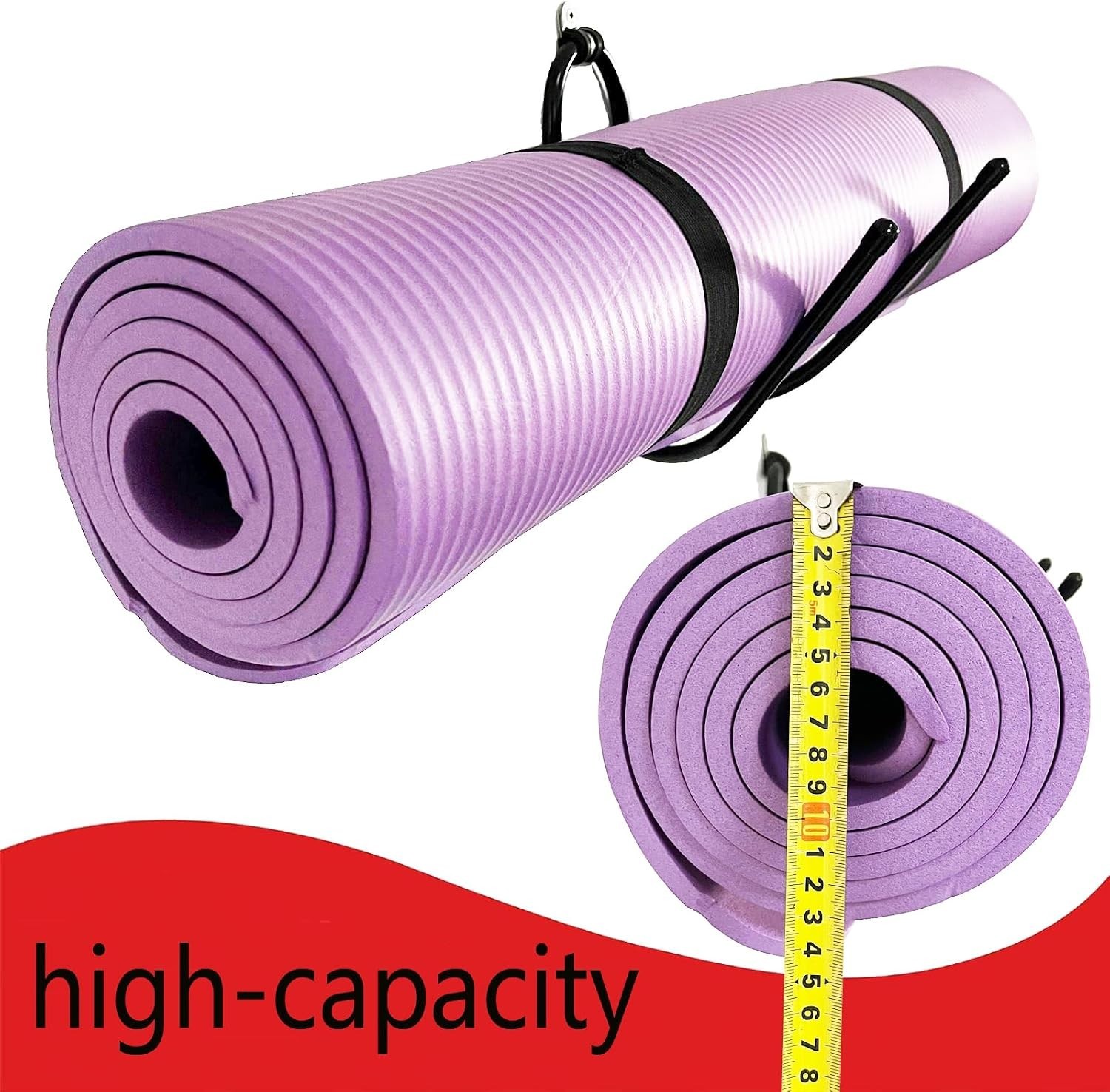 Upgraded large Yoga Mat Holder Wall Mount, Metal Storage Rack for Yoga Mat/Wh…