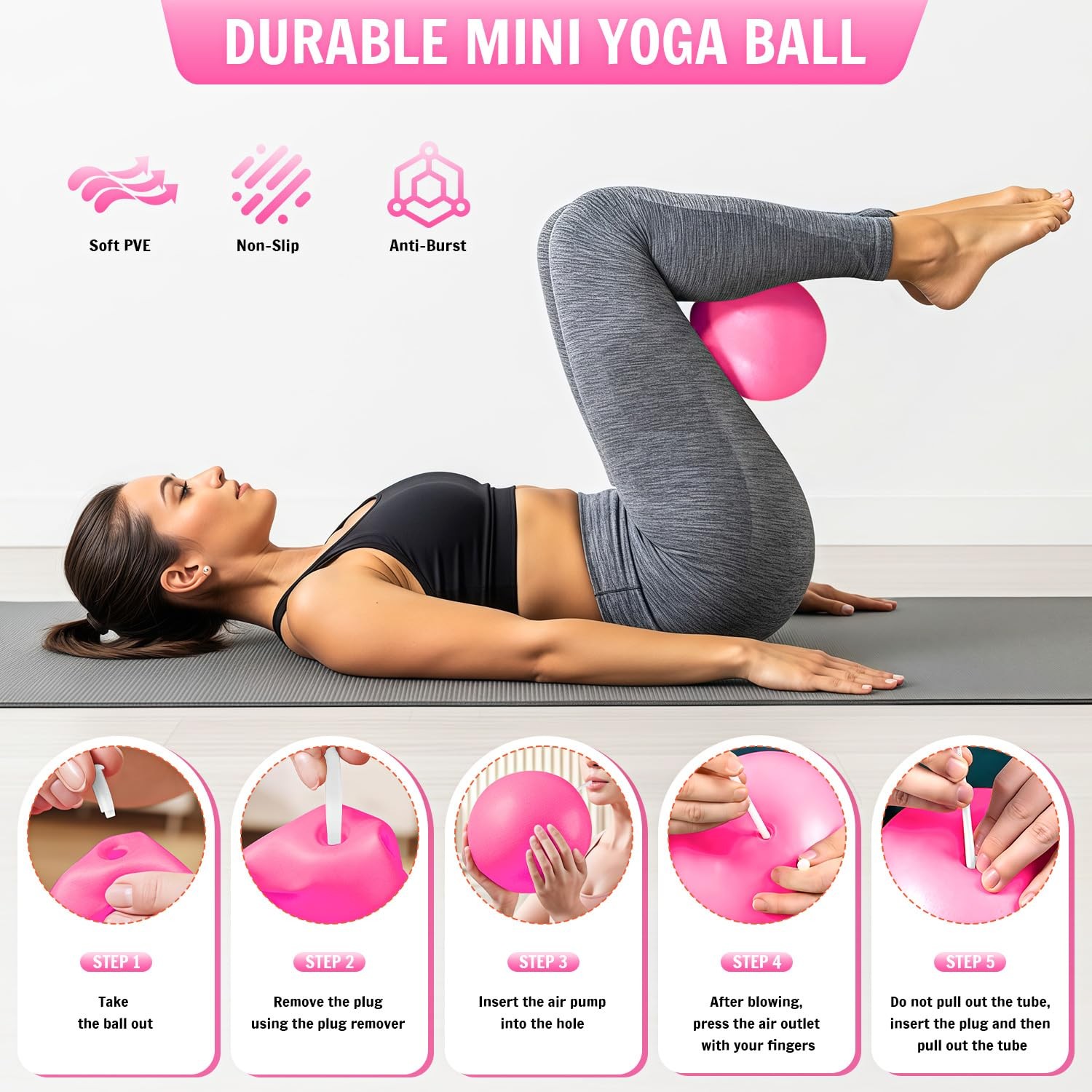 Pilates Essentials Kit for , at Home Workout Equipment with Mini , Pilates Ri…