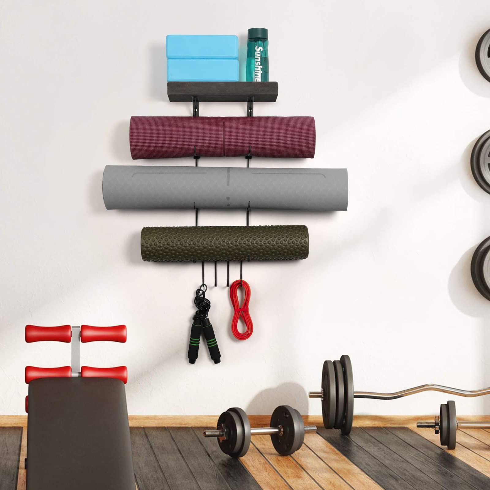 VINAEMO Yoga Mat Holder Accessories Wall Mount Organizer Storage Decor Foam R…