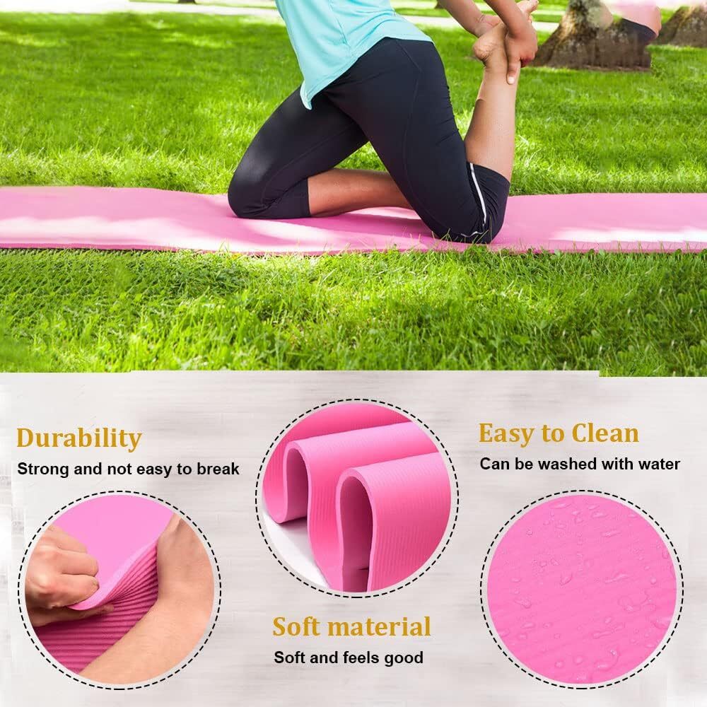 rutschfeste Gymnastikmatte, Rosa Yogamatte Stretching – Premium NBR Sportmatte