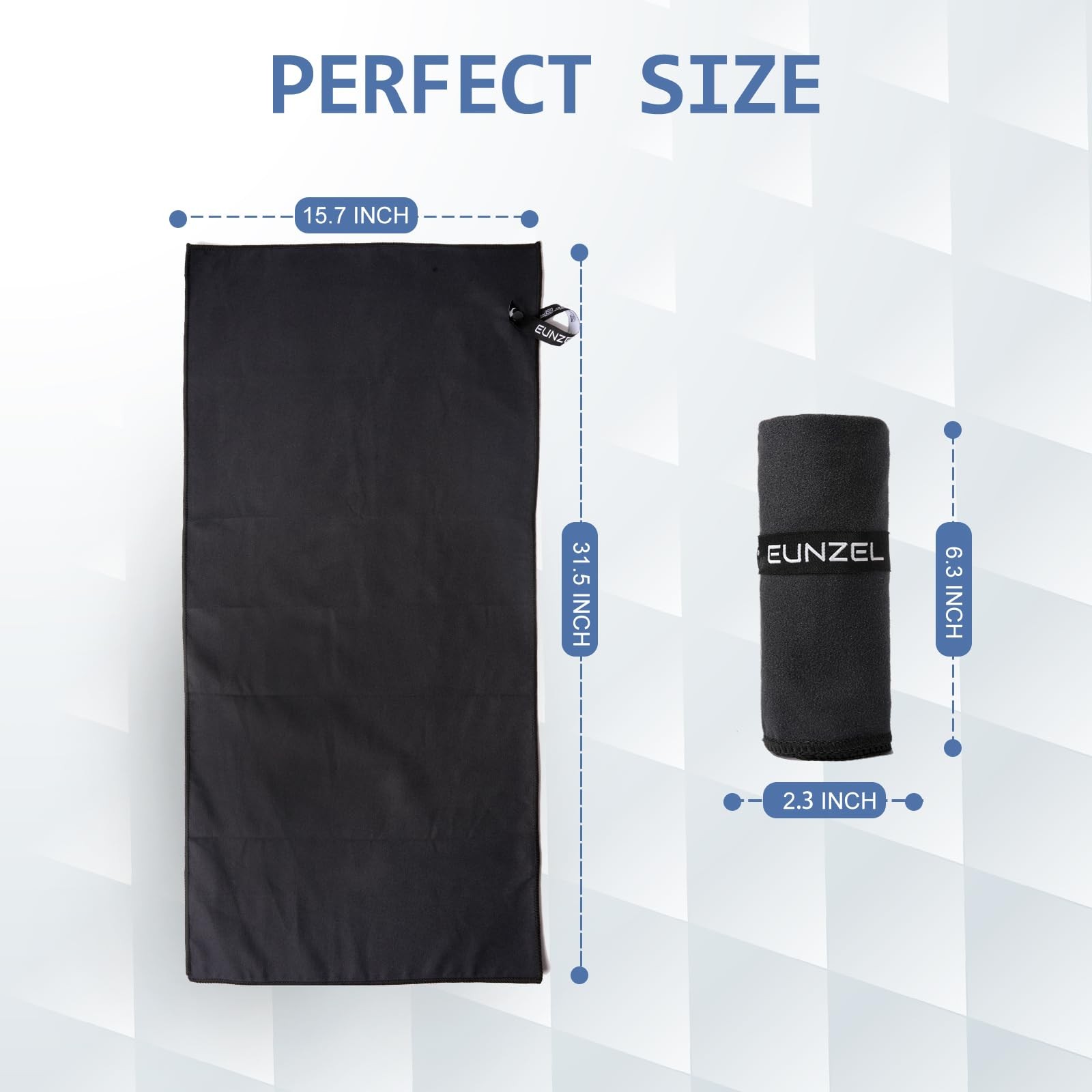 Eunzel Microfiber Workout Towelquick Dry Silver Ion Absorbent Sweat Gym Towel