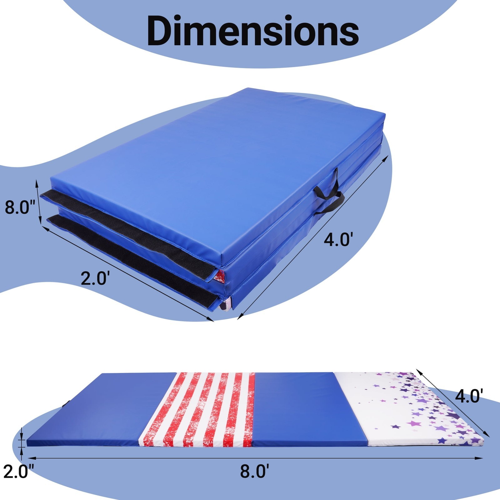 Versatile 4&rsquo;x8&rsquo;x2&Prime; High-Density Gym Mats Extra Thick Anti-Tear Easy-Clean