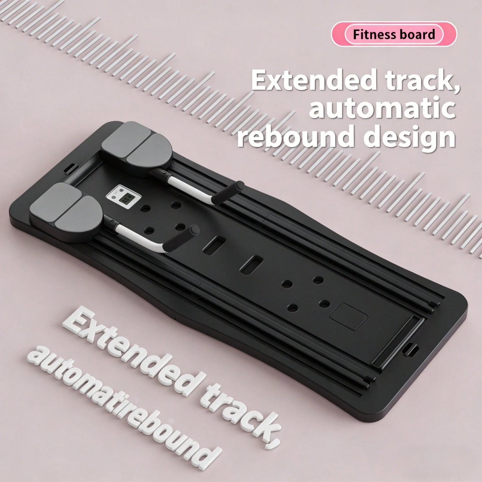 New Sleek Pilates Reformer Board 4 In 1 Foldable Black Home Gym Body Sculpt