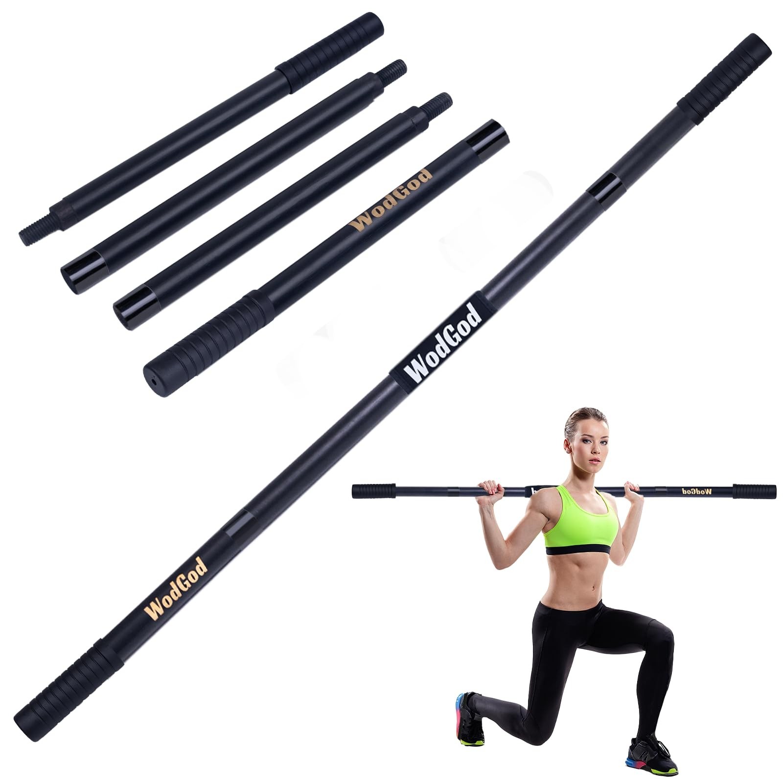 Wooden Yoga Stick,5 Ft Mobility Stick,Adjustable Stretching Stick,Portable Sp…