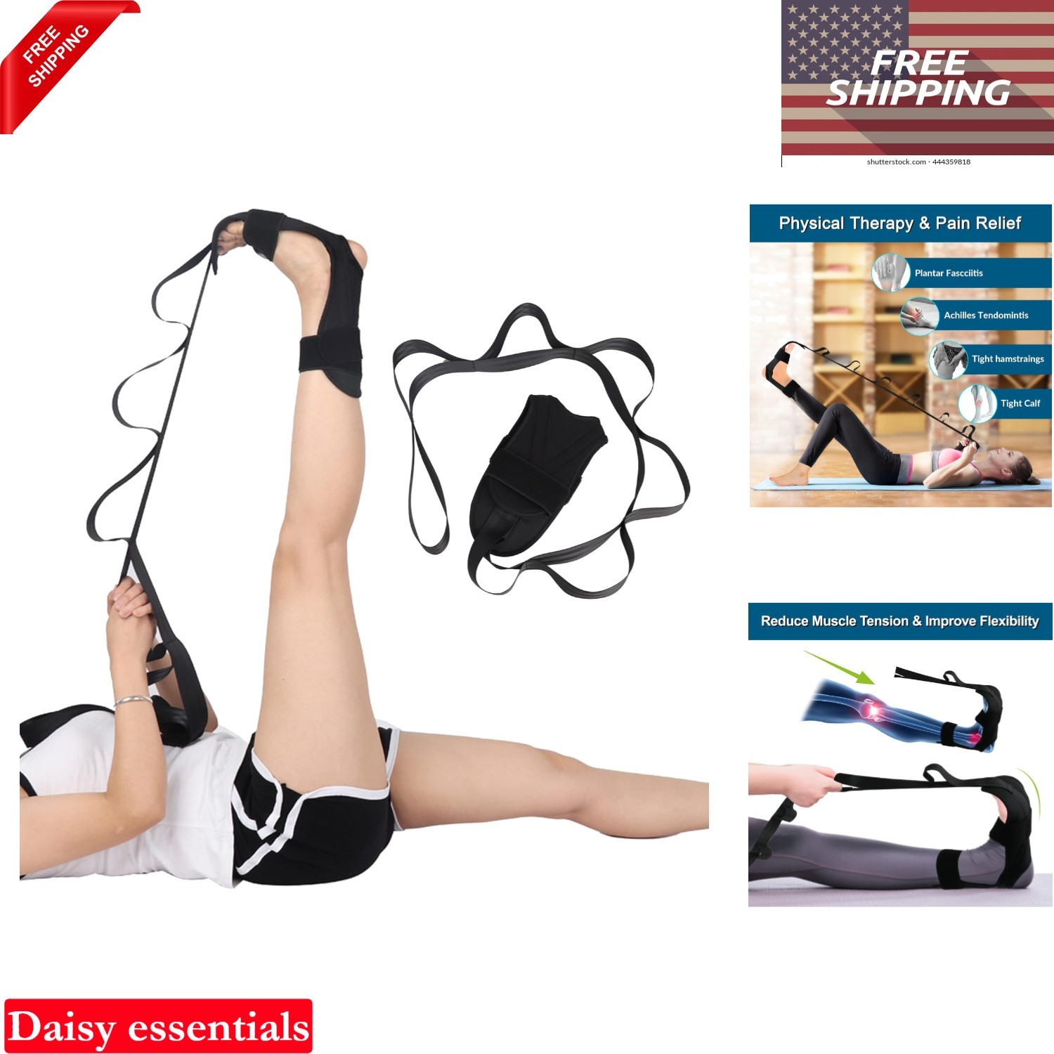 Foot Stretcher Belt for Plantar Fasciitis and Heel Spurs Neoprene Yoga Strap …