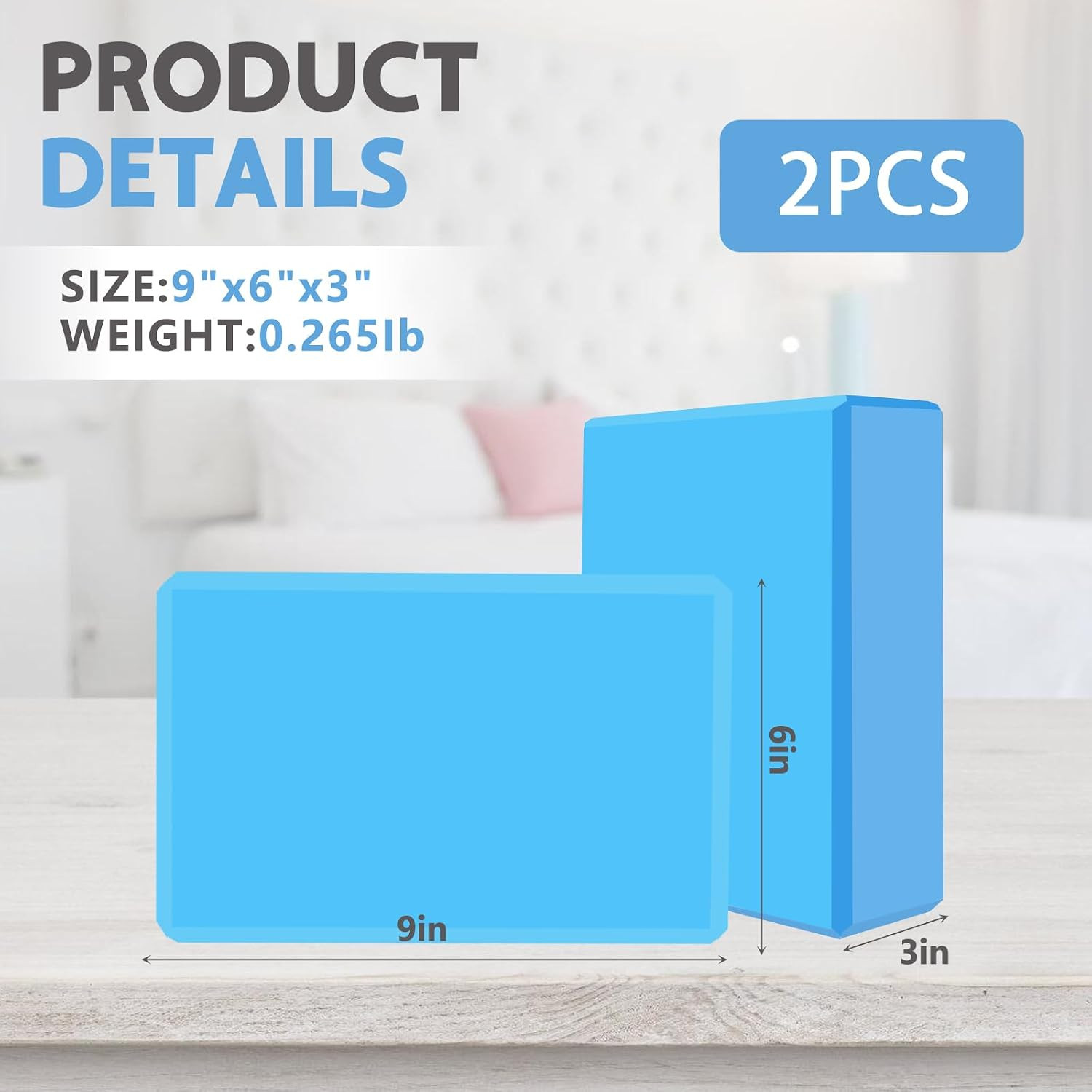 9&Prime;X6&Prime;X3&Prime; Yoga Blocks, Soft Non-Slip Surface Premium Foam Blocks, Supportive