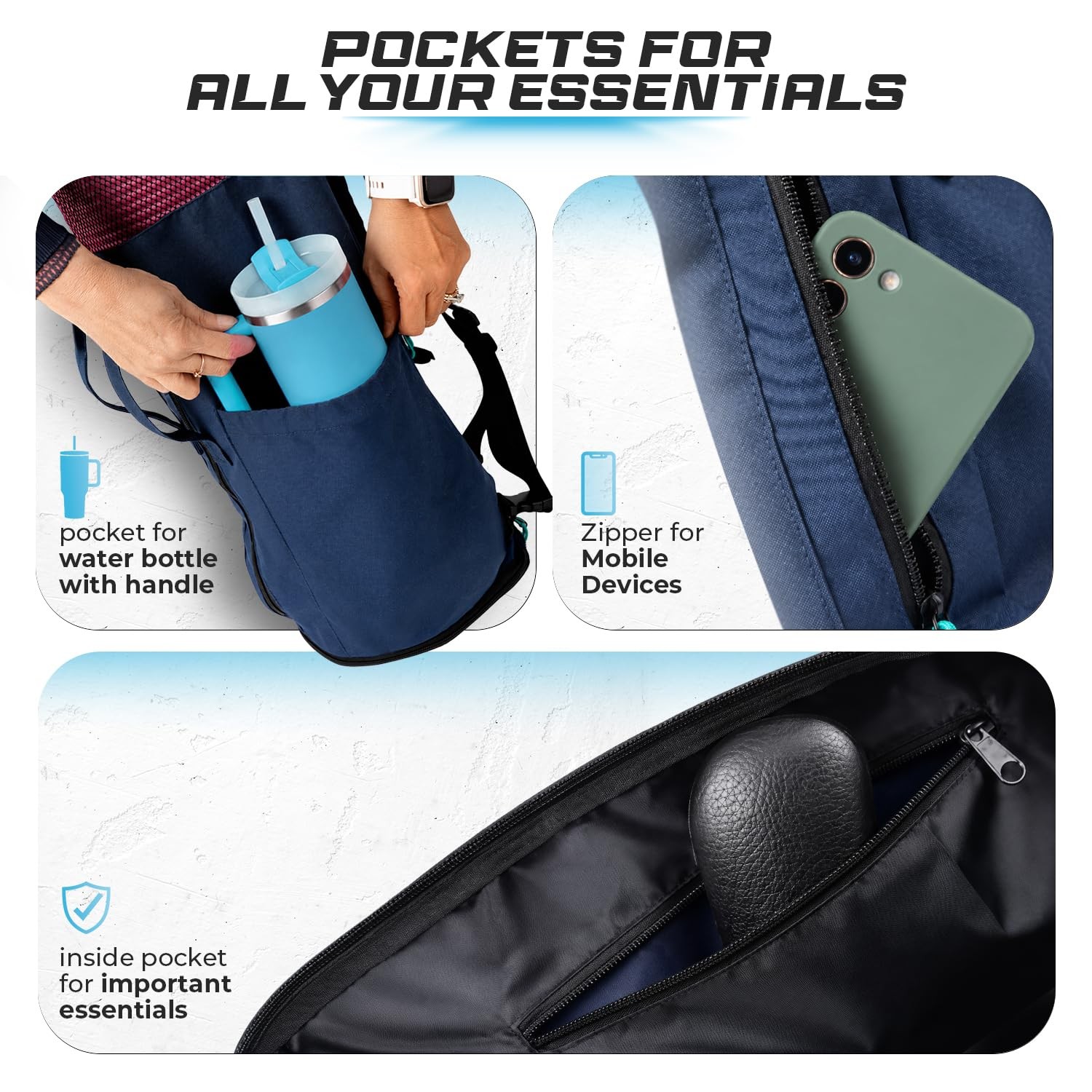 Yoga Mat Bag Carrier for Women and Men – Gym Bag with Yoga Mat Holder, Conver…