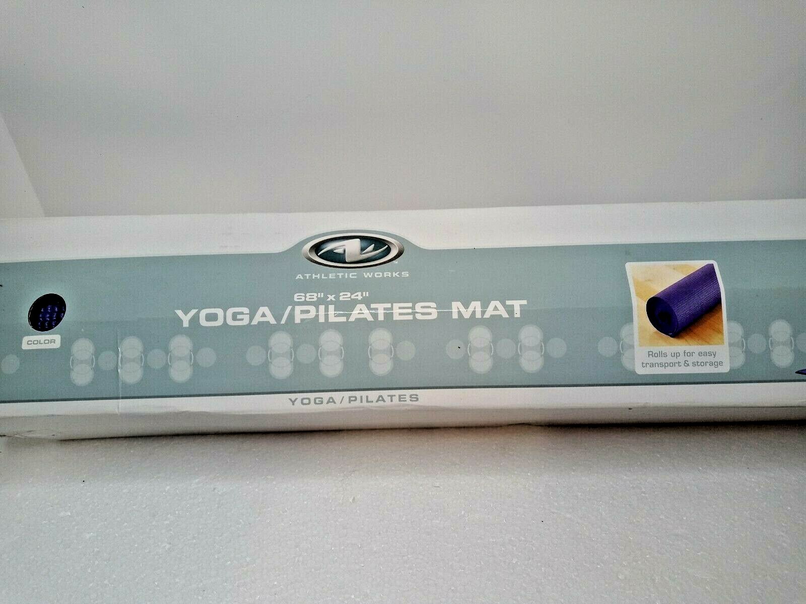 Athletic Works Yoga Mat Purple exercise 68 in L x 24 in W x 3 mm