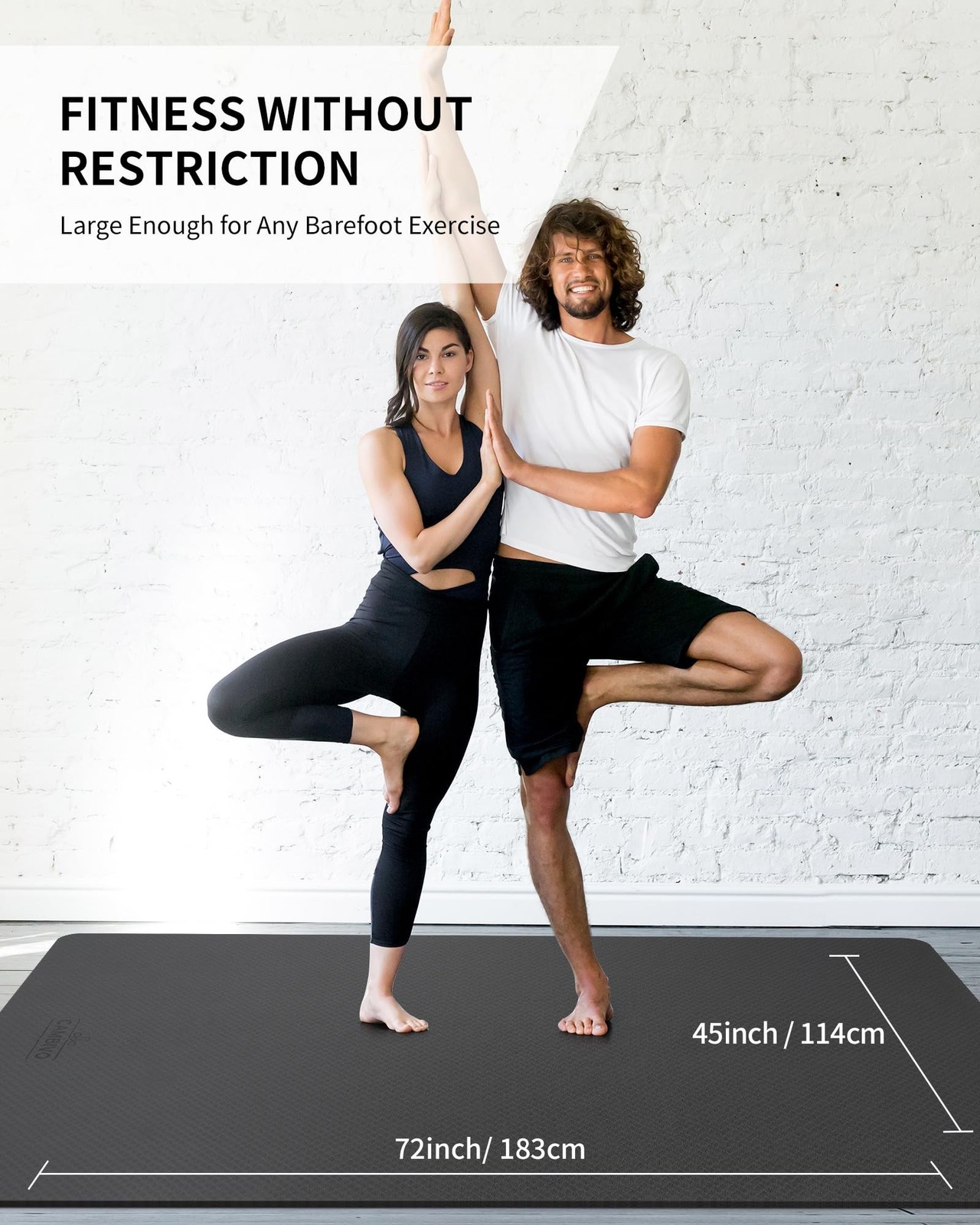 CAMBIVO Yoga Mat 72&Prime; x 48&Prime; Large Workout Mat for Home Gym Flooring | 6mm-12mm…