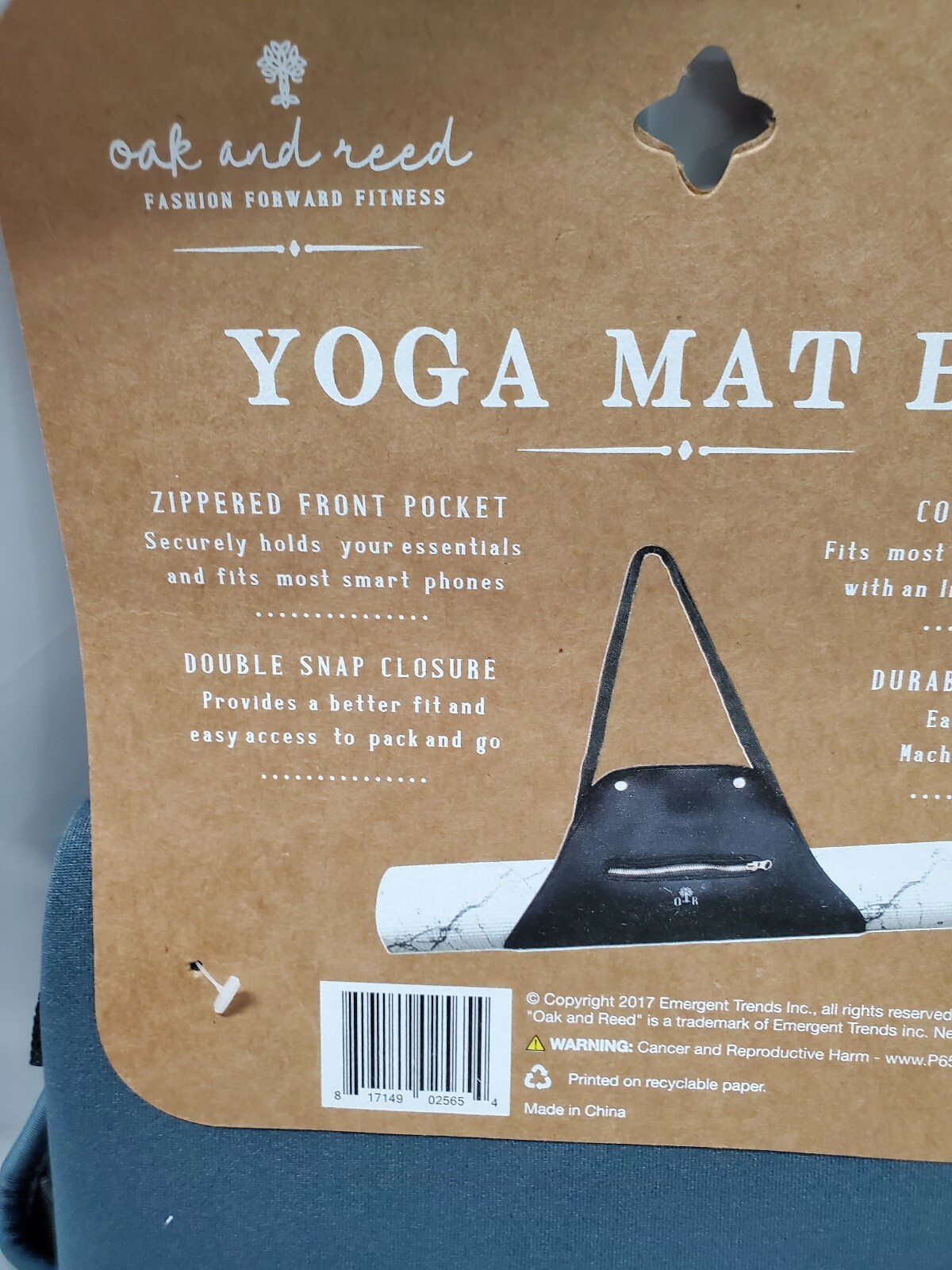 Oak And Reed Neoprene Yoga Mat Bag — Fits Most Mats, Durable, Zippered Pocket