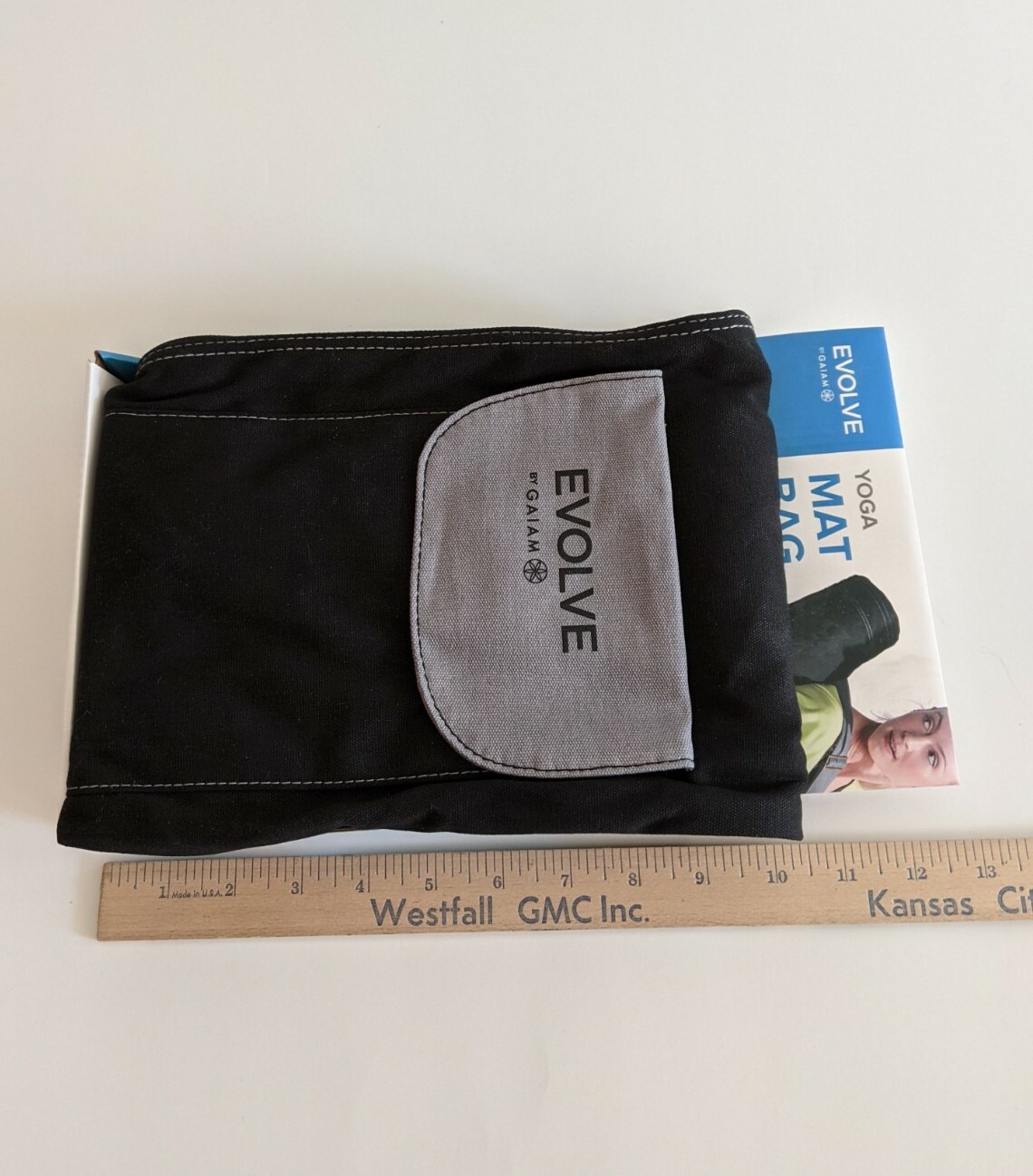 Evolve By Gaiam Yoga Mat Bag Black and Gray Roll Bag w shoulder handle Carry