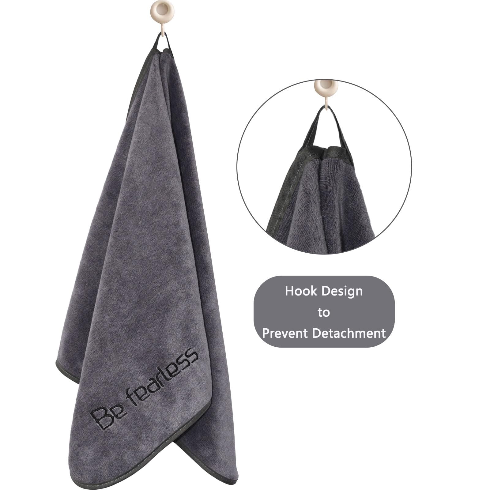 Wuwahold Microfiber Gym Towels Bigger Size 3P-15×31 inches, Grey+blue+purple