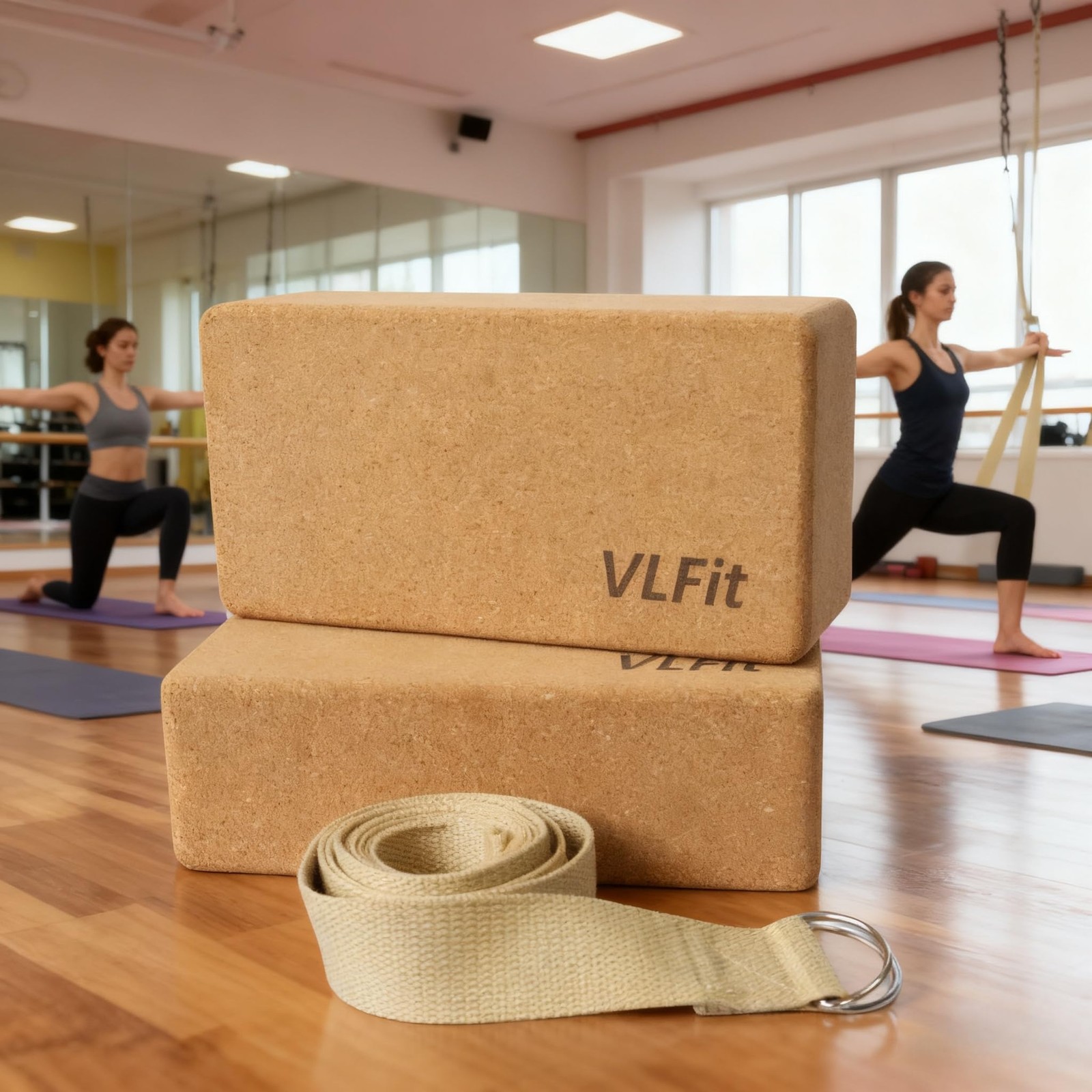 Yoga Blocks Set of 2 | Cork Yoga Blocks | 23 x 15 x 7.5 cm Each Yoga Block | Mi…