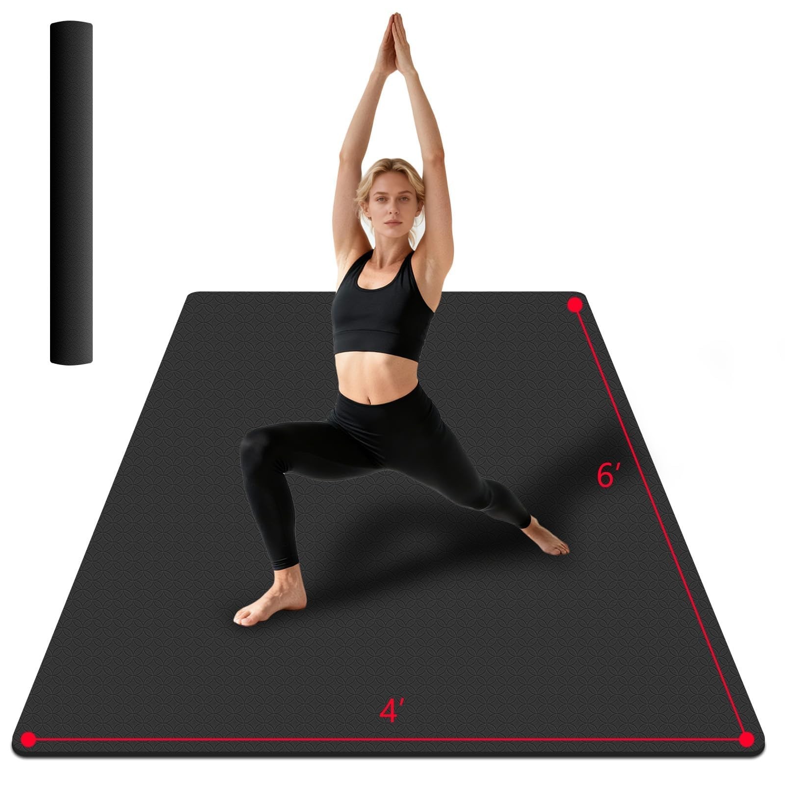 Extra Large Non-Slip Yoga Mat – Thick Durable Exercise Mat for Home Workout, Pil