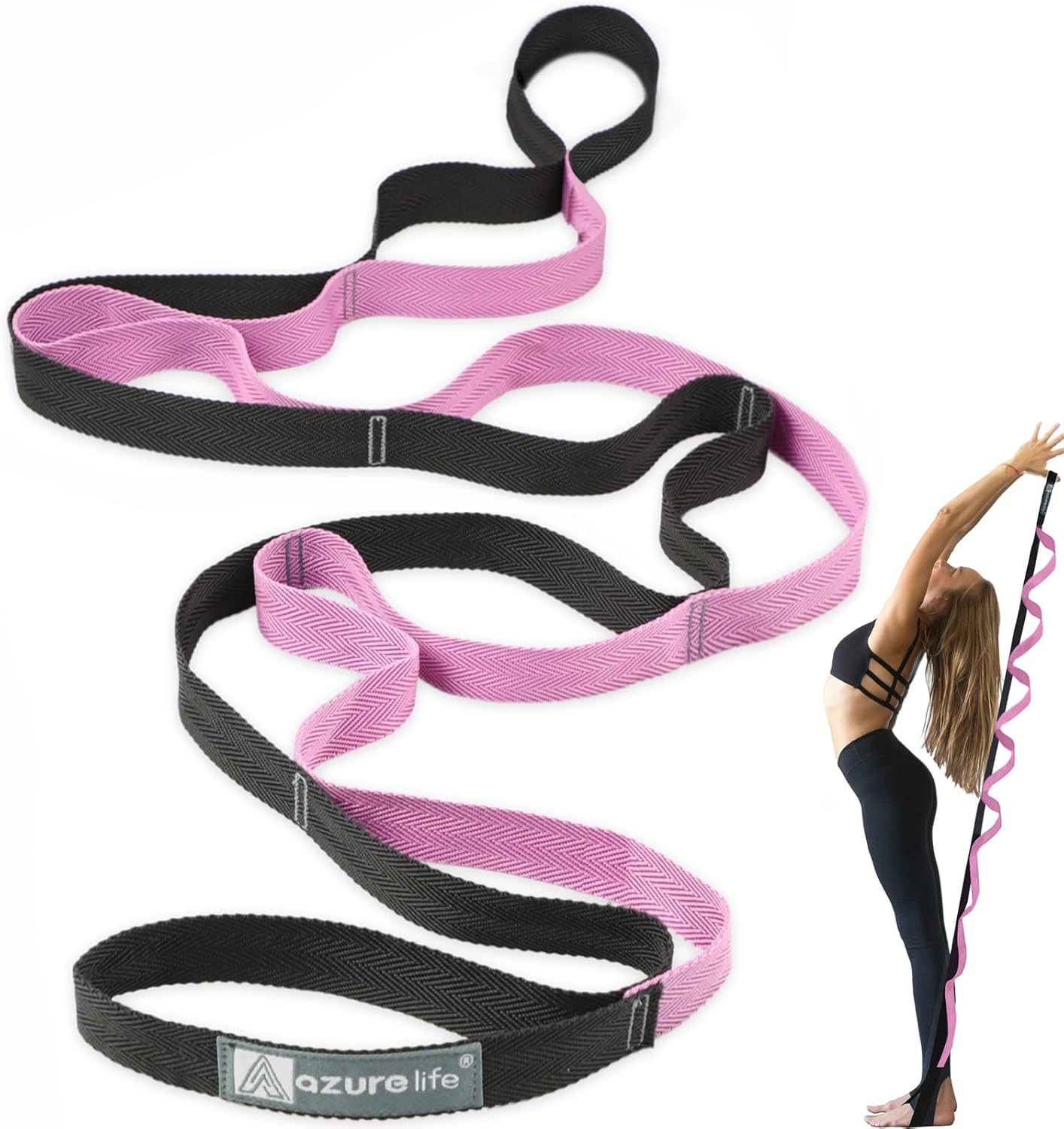 Premium Durable Stretch Straps with Loops, Stretching Strap for Physical Therapy