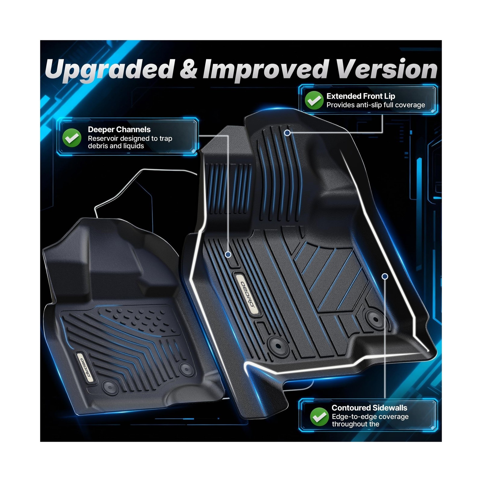 OEDRO Upgraded Floor Mats Fit for Honda Odyssey 2011-2017, All Weather TPE 3 …