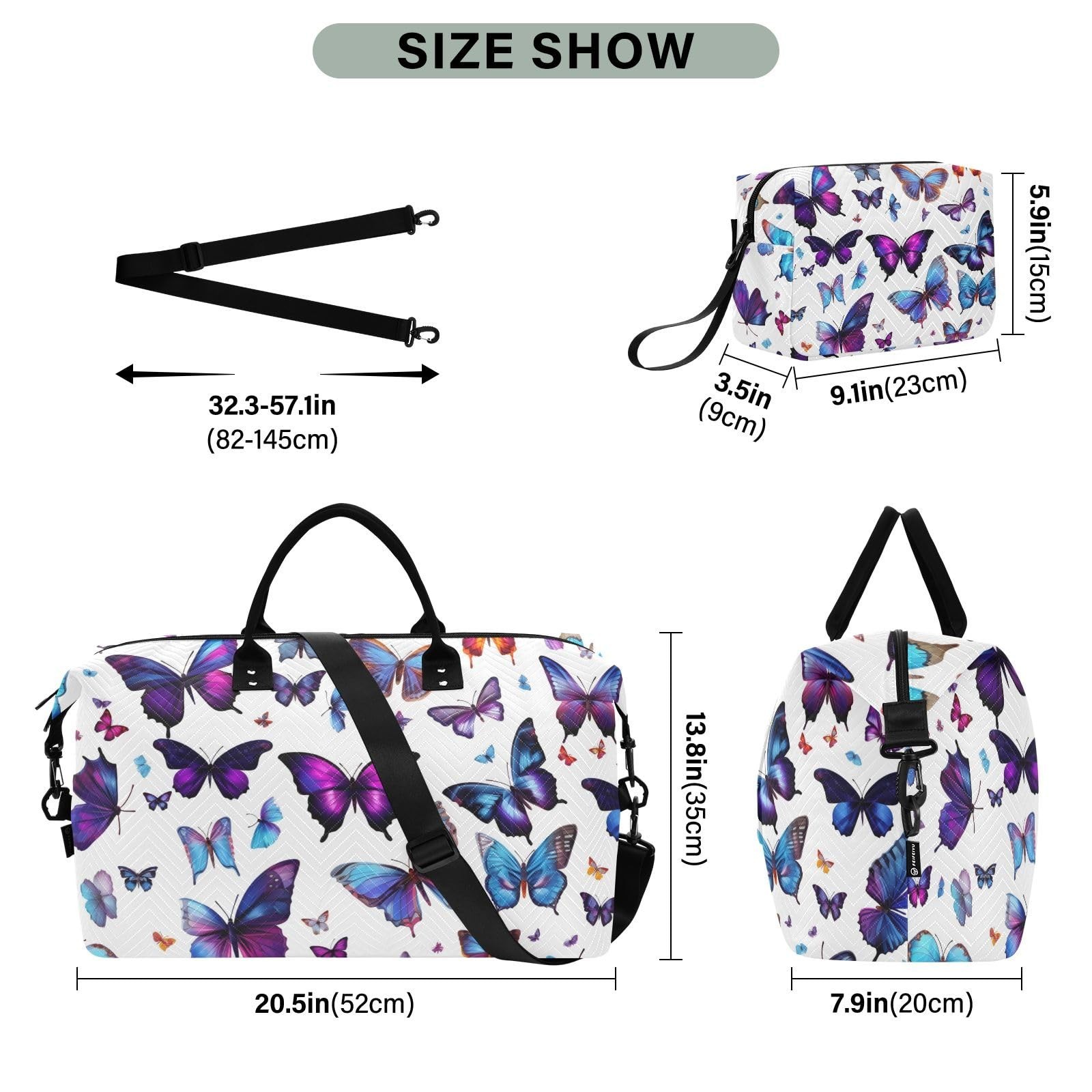 Beautiful Butterflies Travel Duffle Bag Gym Yoga Carry on Bags for Men Women …