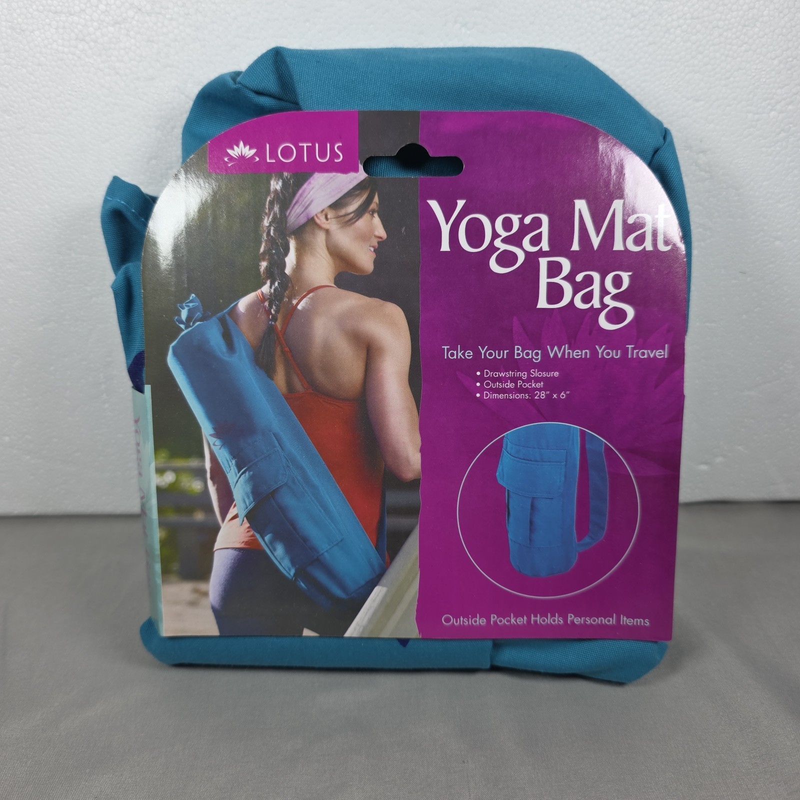 Lotus Yoga Mat Carrier 28&Prime; x 6” Caribbean Sea Blue