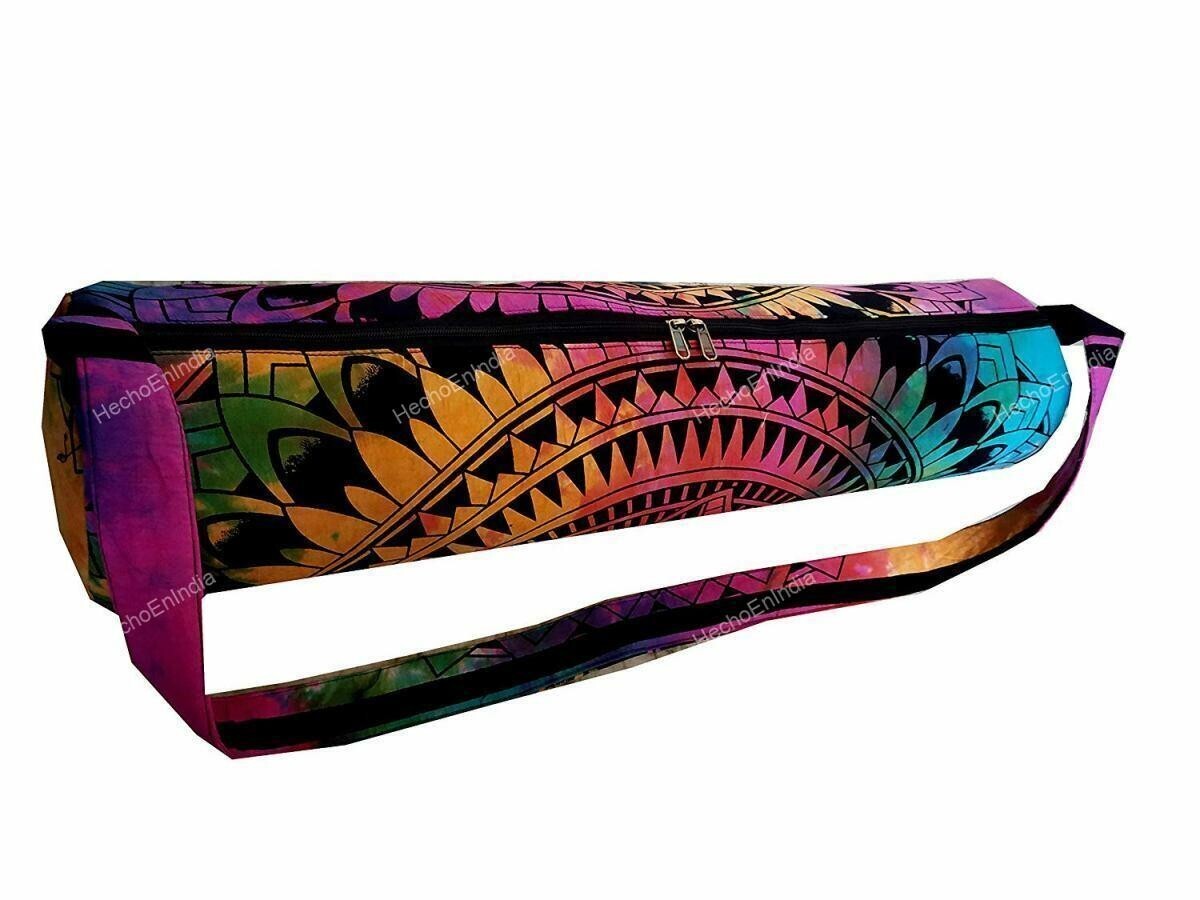Multi Color Handmade Mandala Tie Dye Indian Large Yoga Mat Carrier Bag Gym Bag