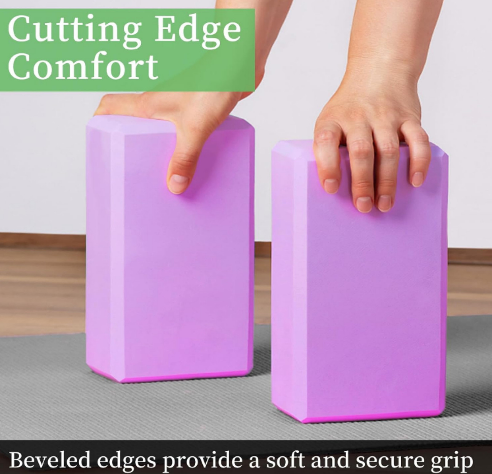 2pcs Yoga Blocks EVA Foam Exercise Brick Lightweight Odor Resistant for Home Gym