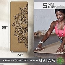 Cork Yoga Exercise Mat | Natural Sustainable Cork Resists Sweat and Odors |