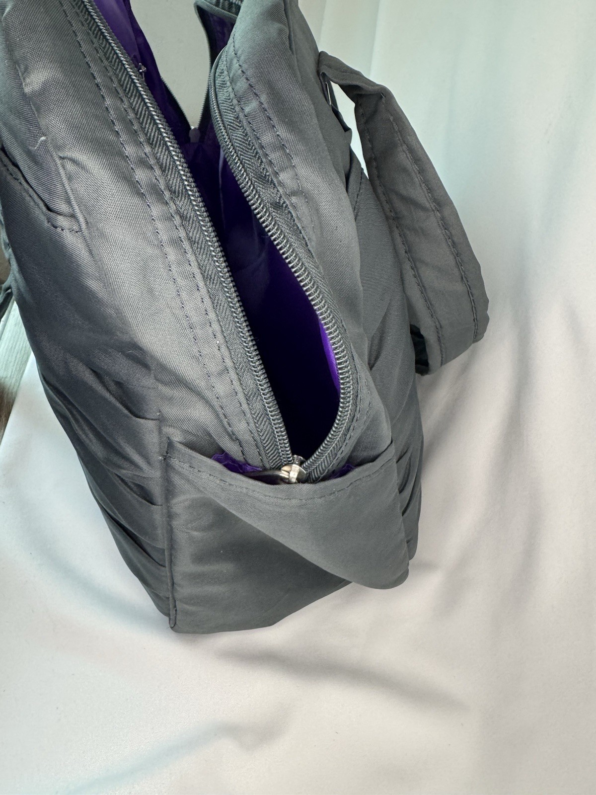 Giam Yoga Bag Black Purple Mat Water Bottle Holder With Pockets 15x12x6in